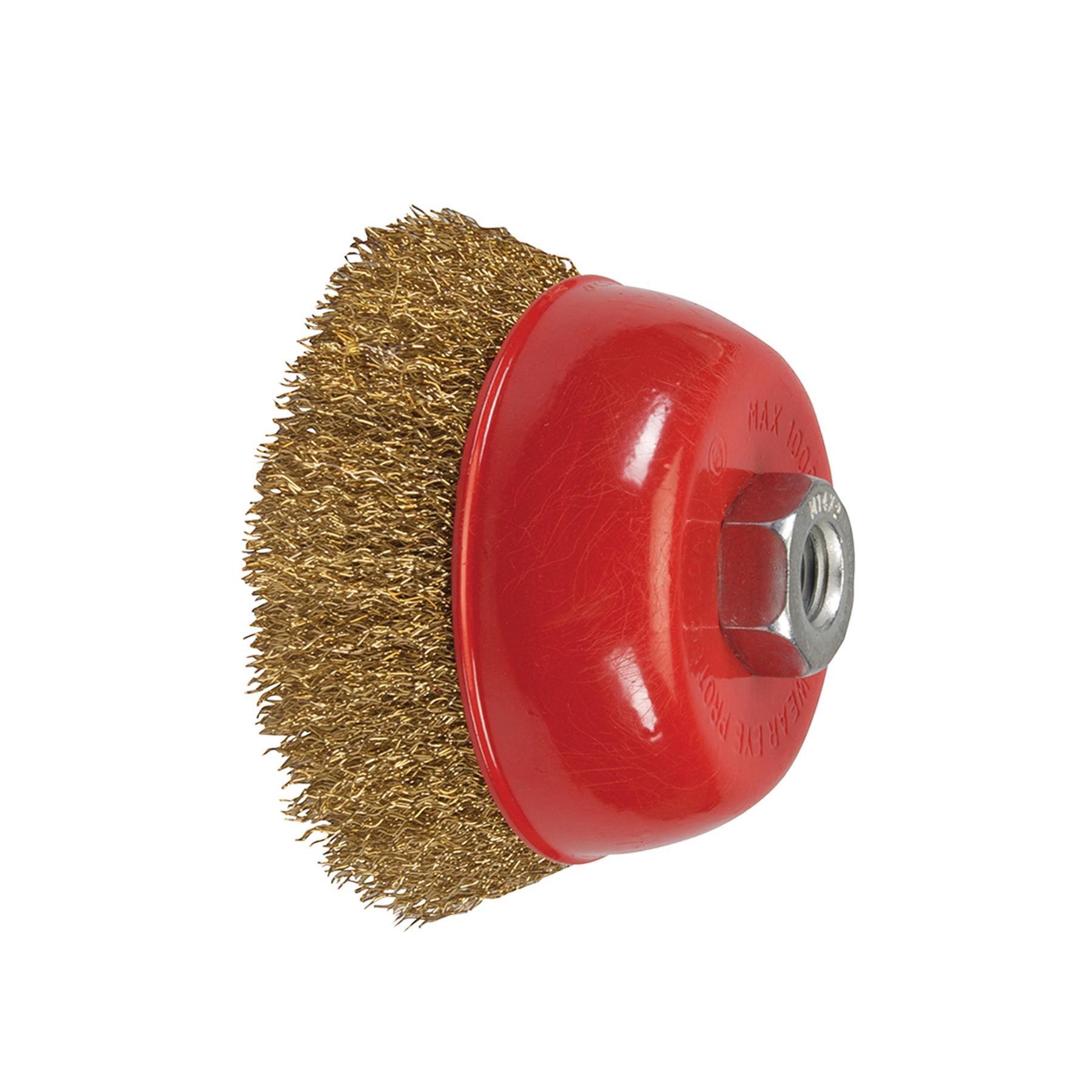 Brassed Steel Crimp Cup 100mm Wire Brush M14 Rust Removal Professional Tool