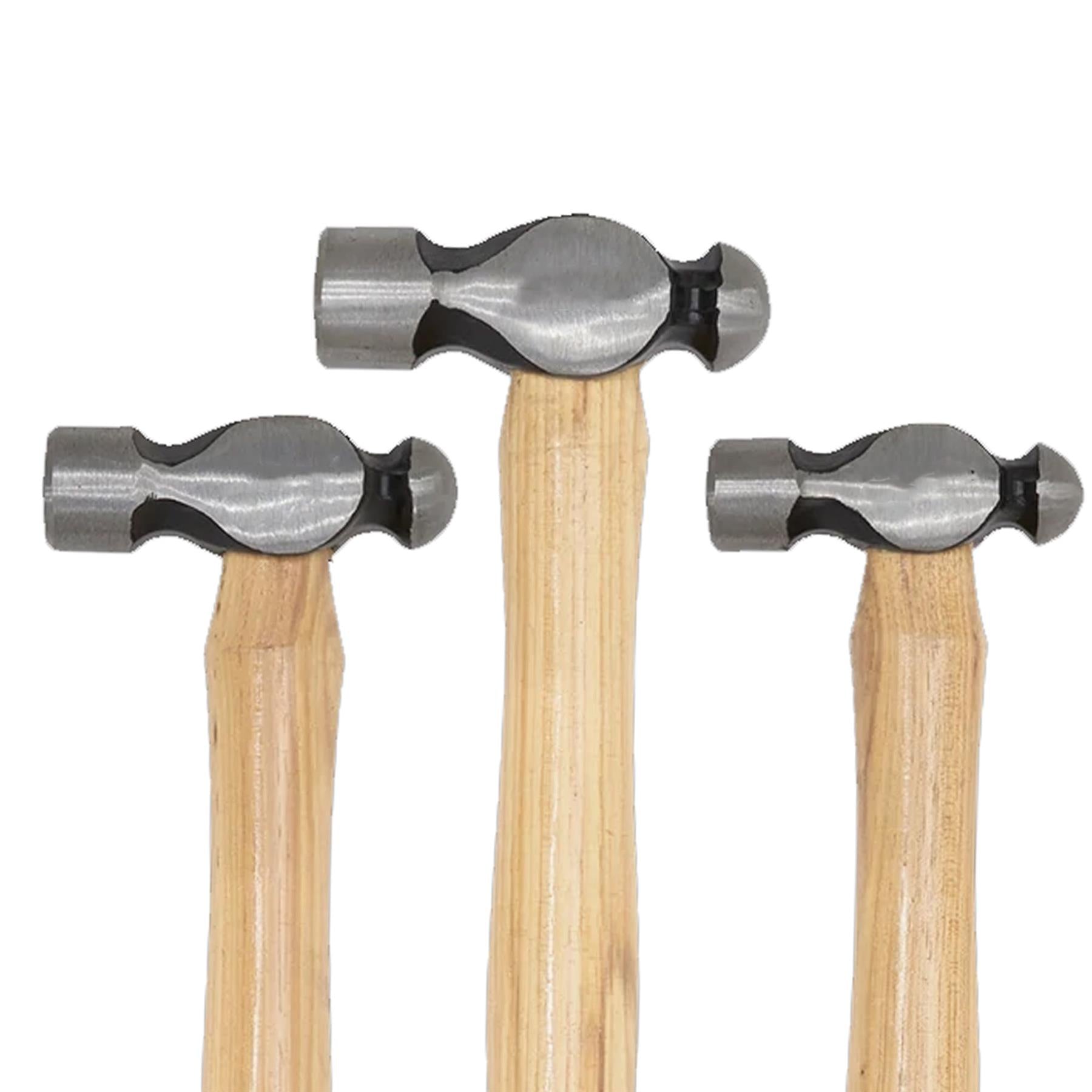 Sealey Ball Pein Hammer Set 3pc Hickory Shafts