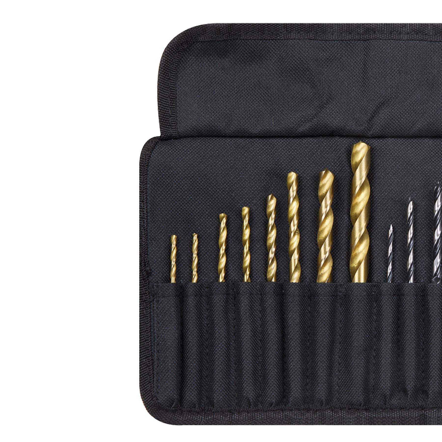 Sealey 20pc Drill Bit Set 1/4" Hex Shank Assorted HSS Coated/ Wood/ Masonry