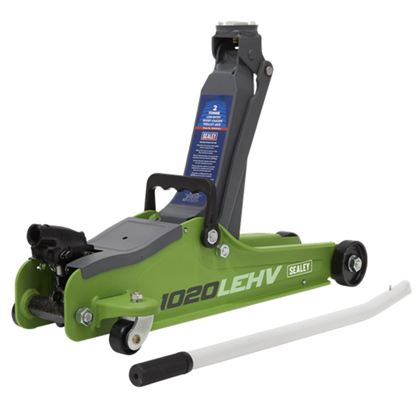 Sealey Trolley Jack 2 Tonne Low Entry Short Chassis Green Car Lift Heavy Duty