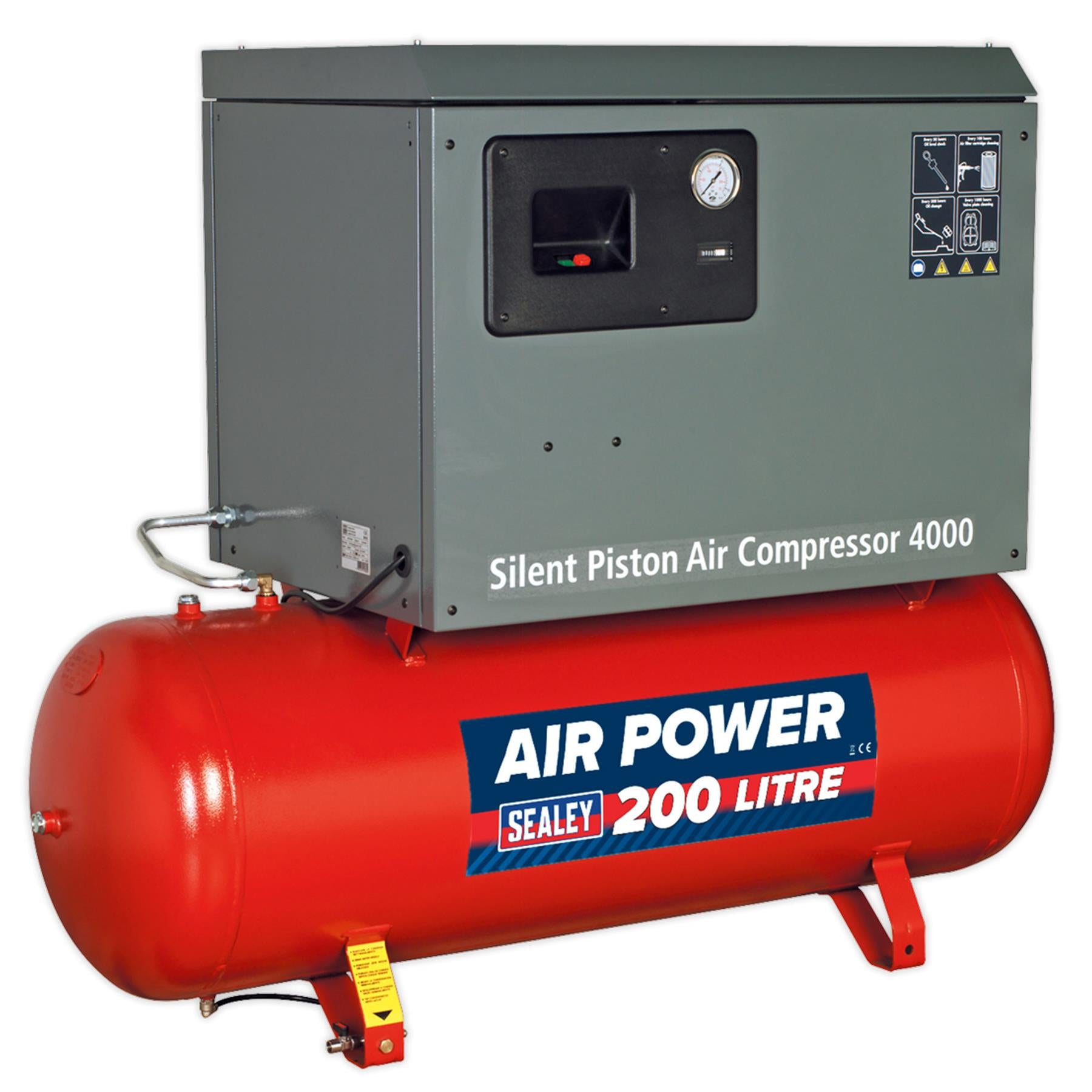 Sealey Compressor 200L Belt Drive 3hp Low Noise
