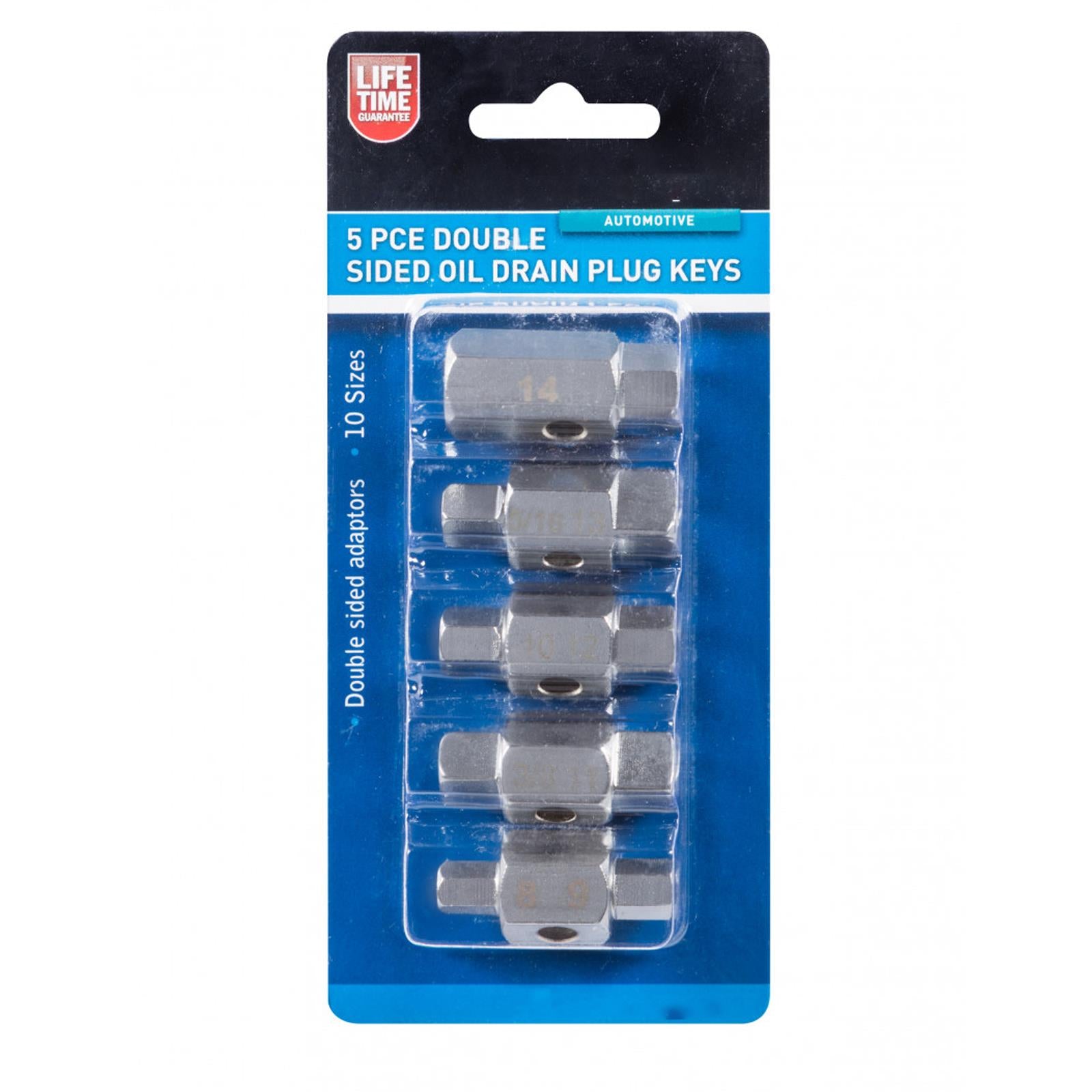 BlueSpot 5pc Double Sided Oil Sump Drain Plug Axle Gearbox Tool Key Socket Set