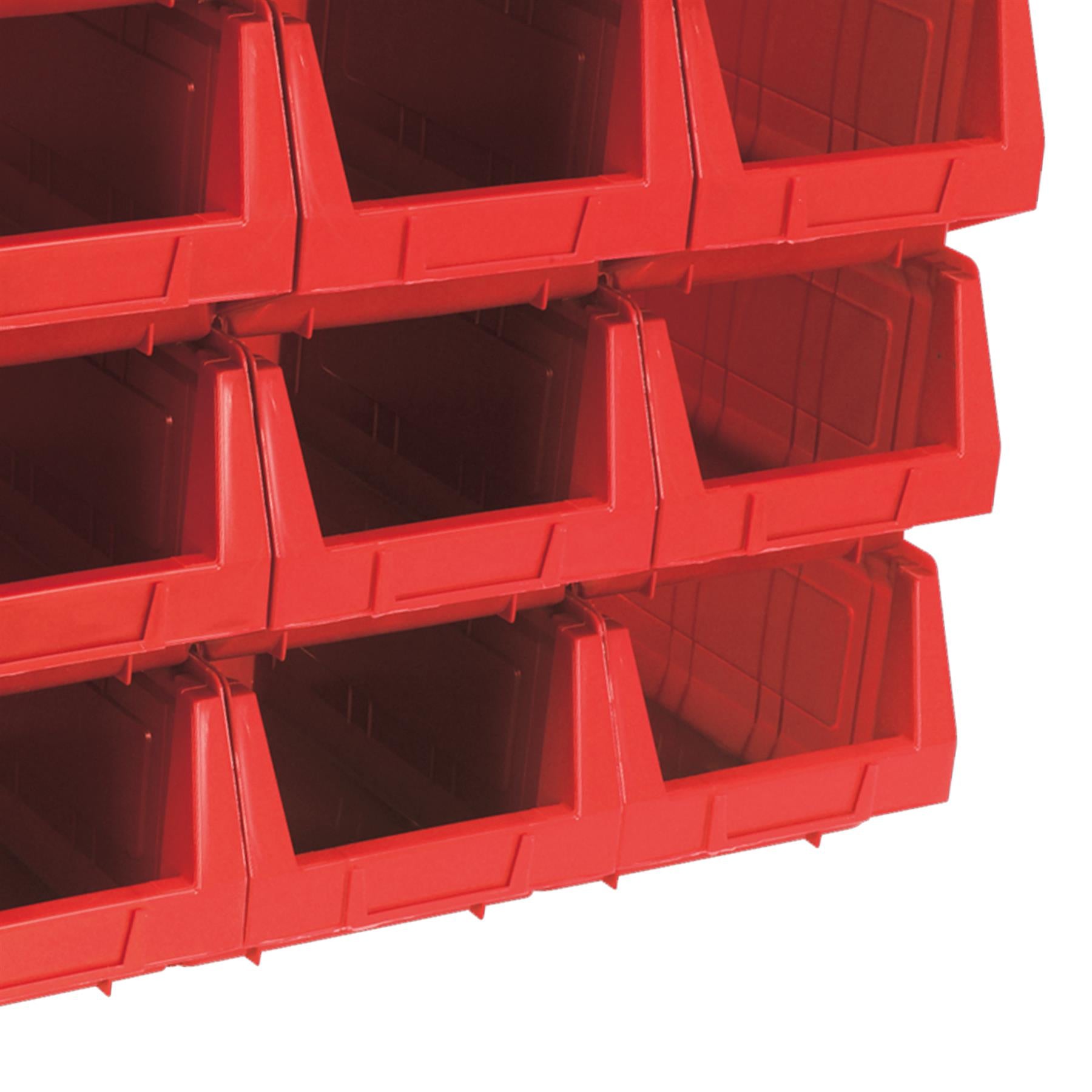 Sealey Plastic Storage Bin 210 x 355 x 165mm - Red Pack of 12