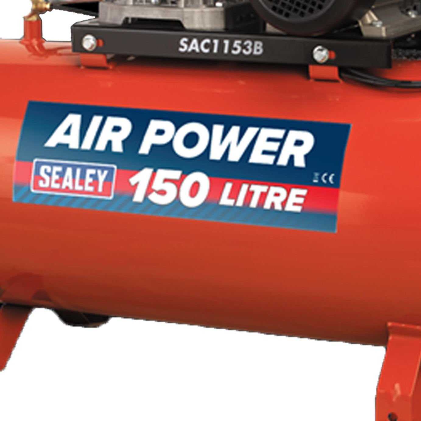 Sealey SAC1153B Air Compressor 150L Belt Drive 3hp with Cast Cylinders