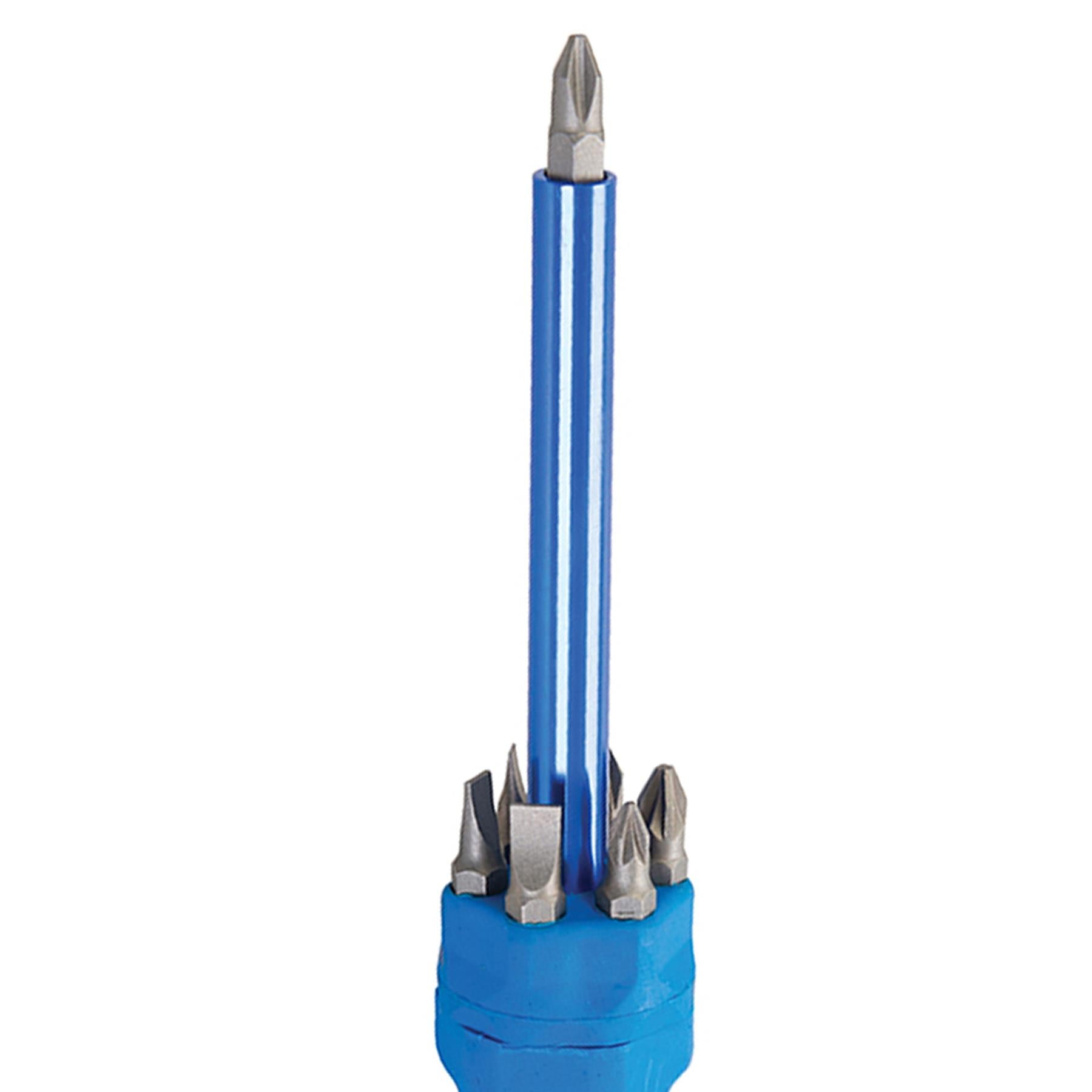 Multi-Bit Screwdriver With Telescopic Pick-Up Magnet 7 Driver Bits Non-Slip