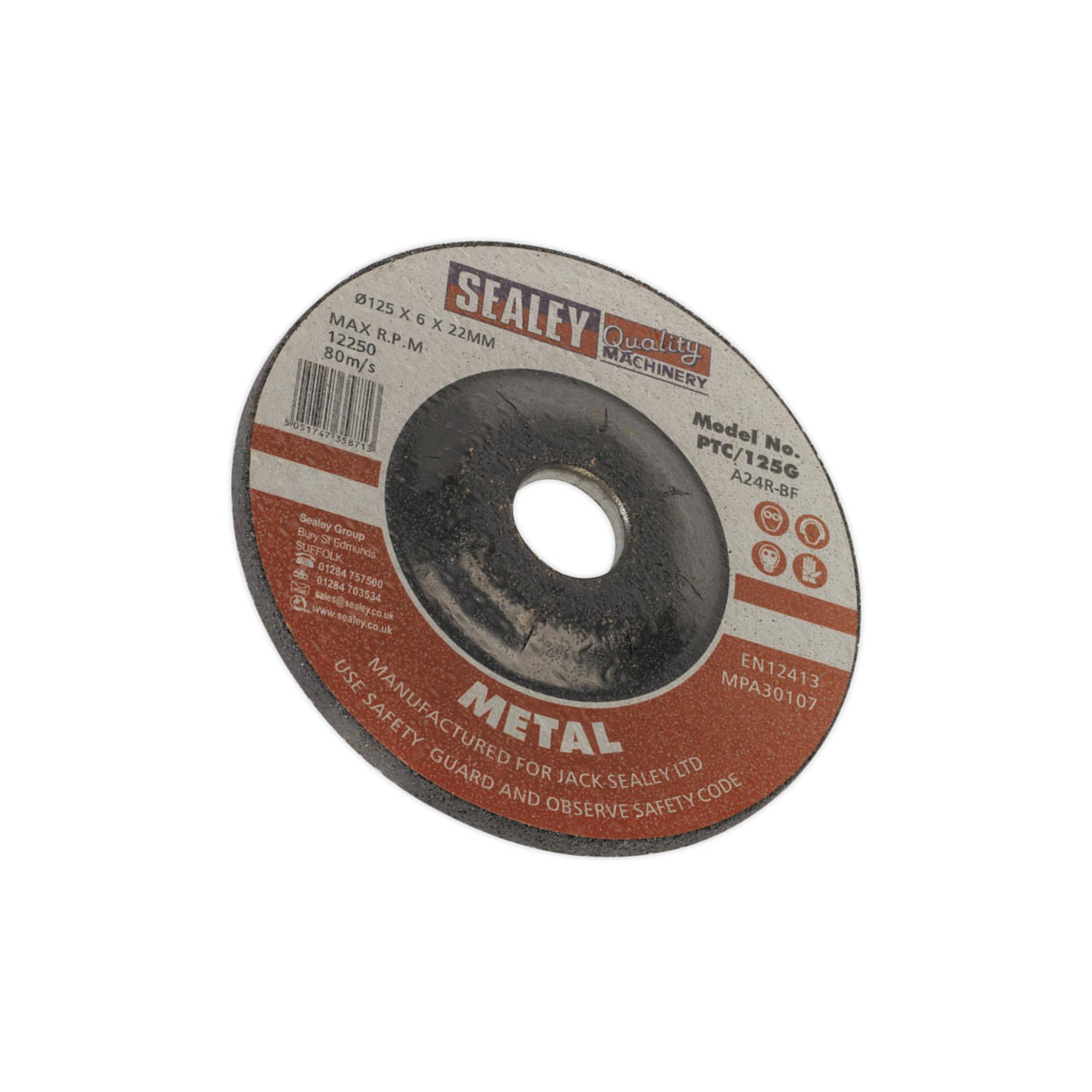 Sealey Grinding Disc 125 x 6mm 22mm Bore