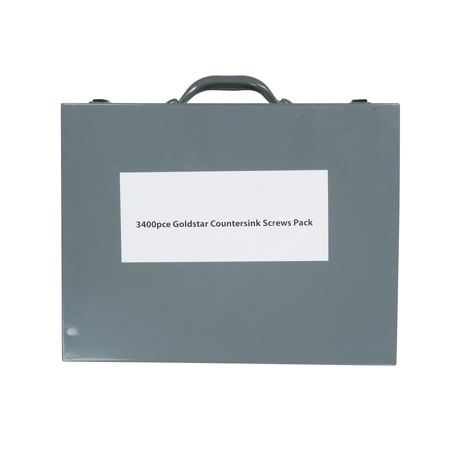 3400Pce Goldstar Countersink Screws Pack Zinc Passivated Corrosion Resistance