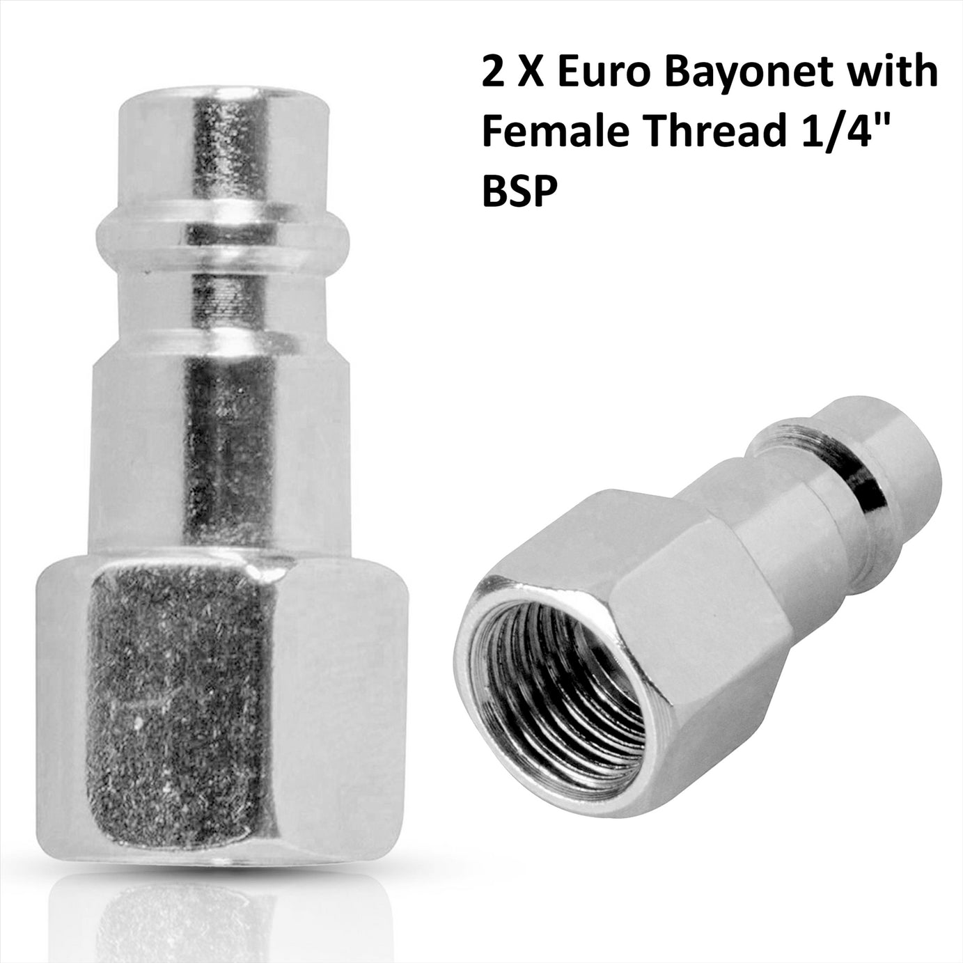 Euro Air Line Fitting Hose End Connector Male Female Quick Release 1/4" BSP 8Pcs