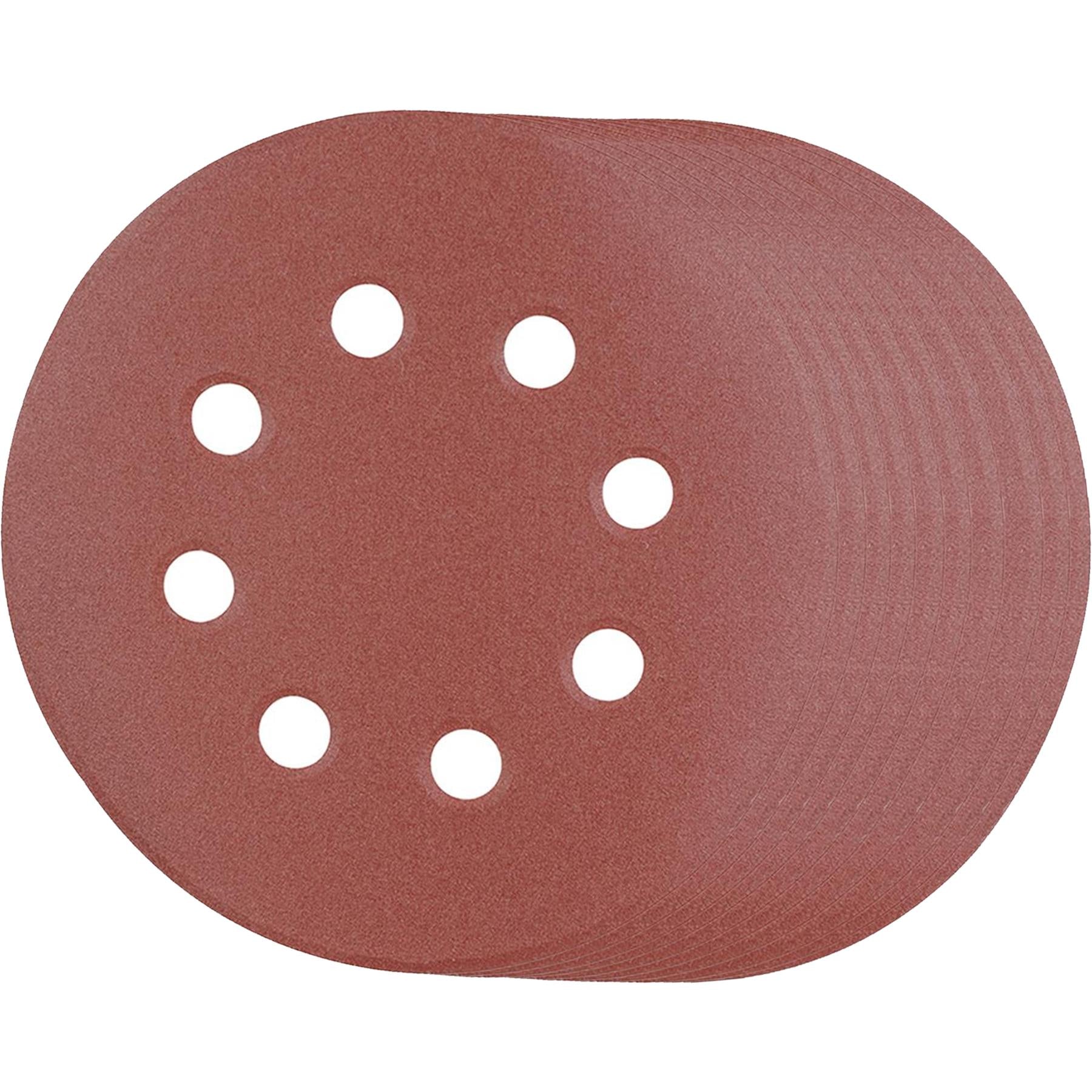 Punched Sanding Discs 125mm 10Pk Grit 240 Hook & Loop Aluminium Oxide New