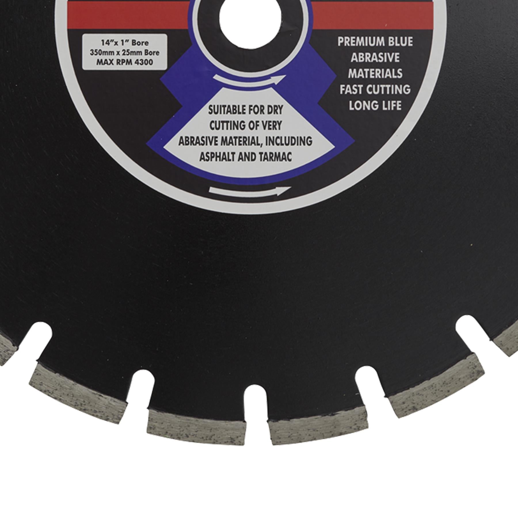 Asphalt/Tarmac Diamond Blade 350 x 25mm. Sealey