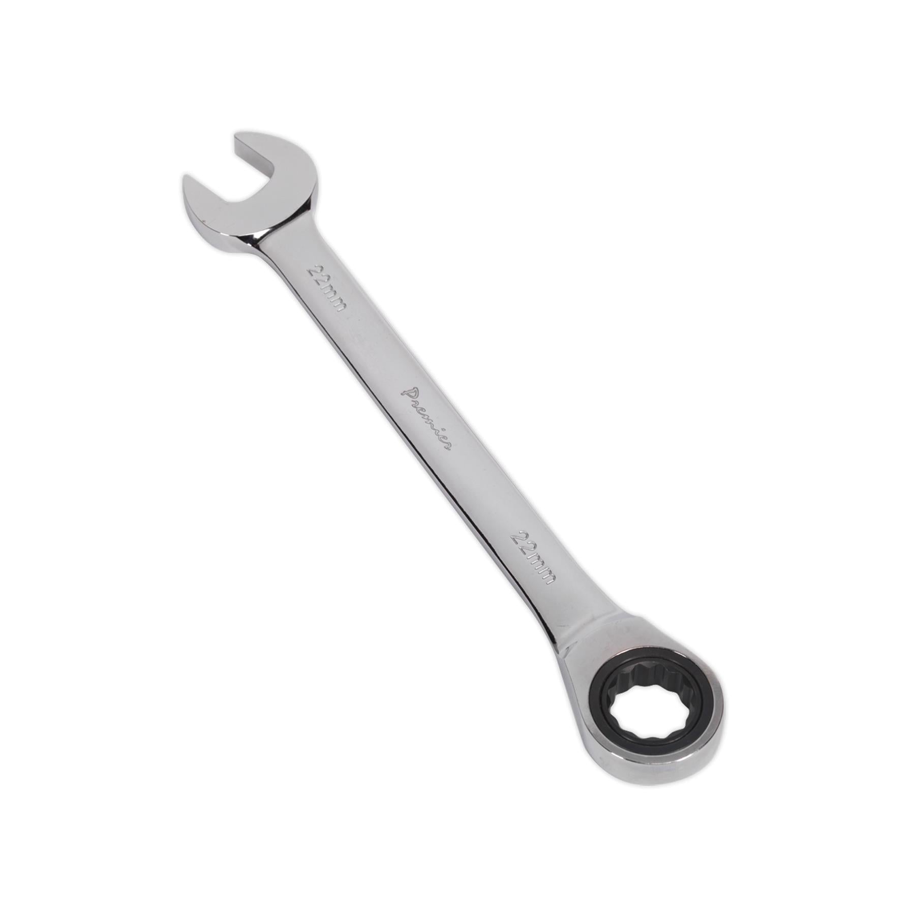 Sealey Ratchet Combination Spanner 22mm Chrome Vanadium Steel