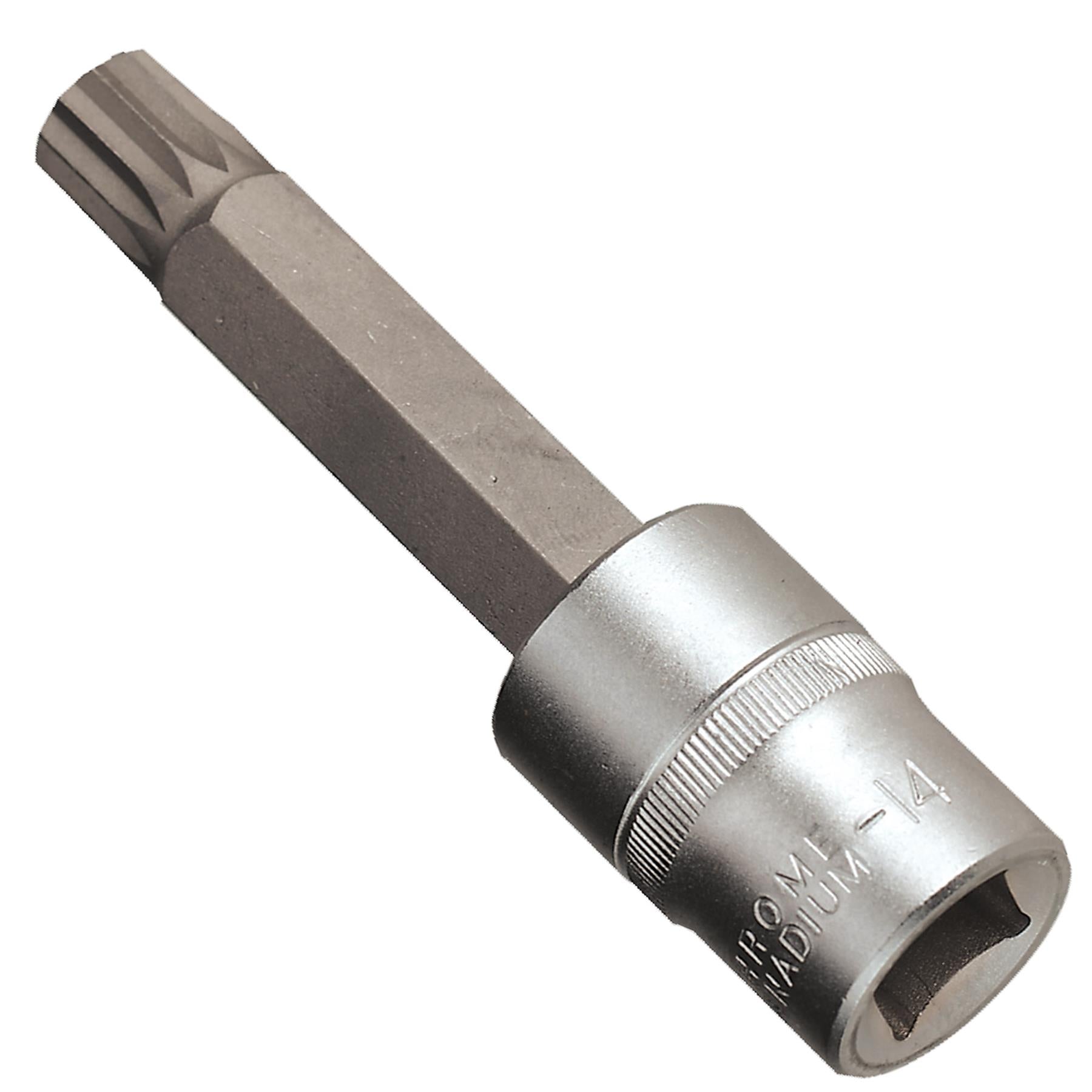 Sealey Spline Socket Bit M14 Long 1/2"Sq Drive