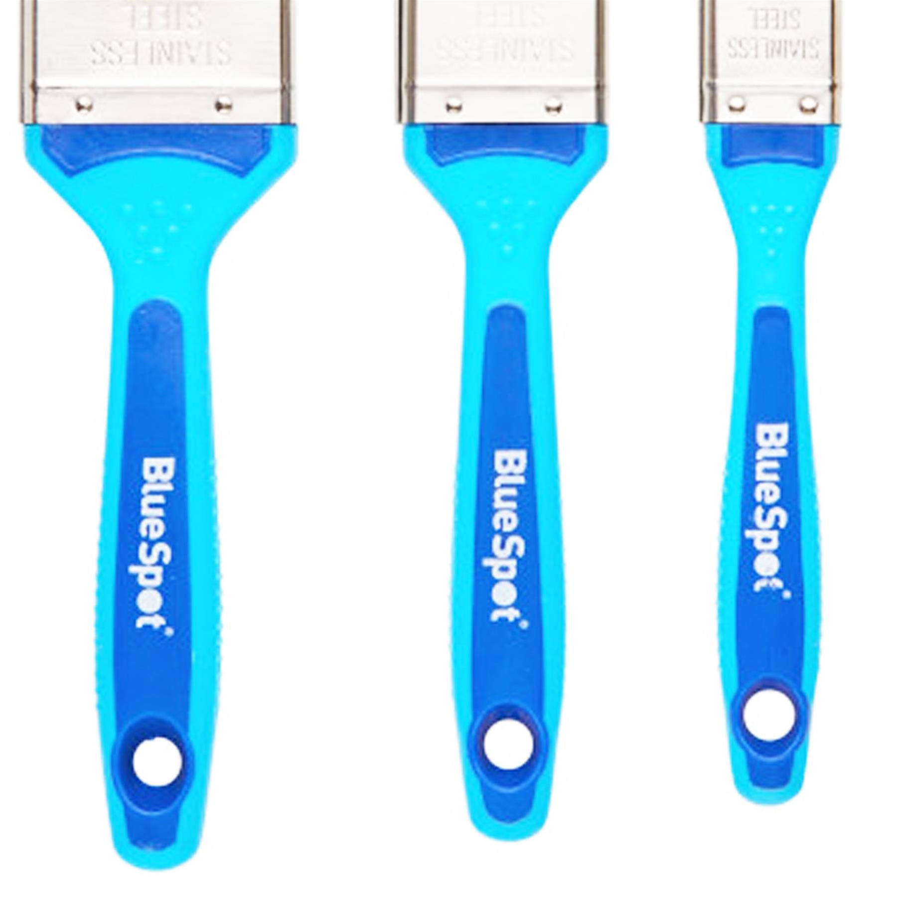 BlueSpot 3 PCE Synthetic Paint Brush Set with Soft Grip Handle 1", 1 ½" and 2"