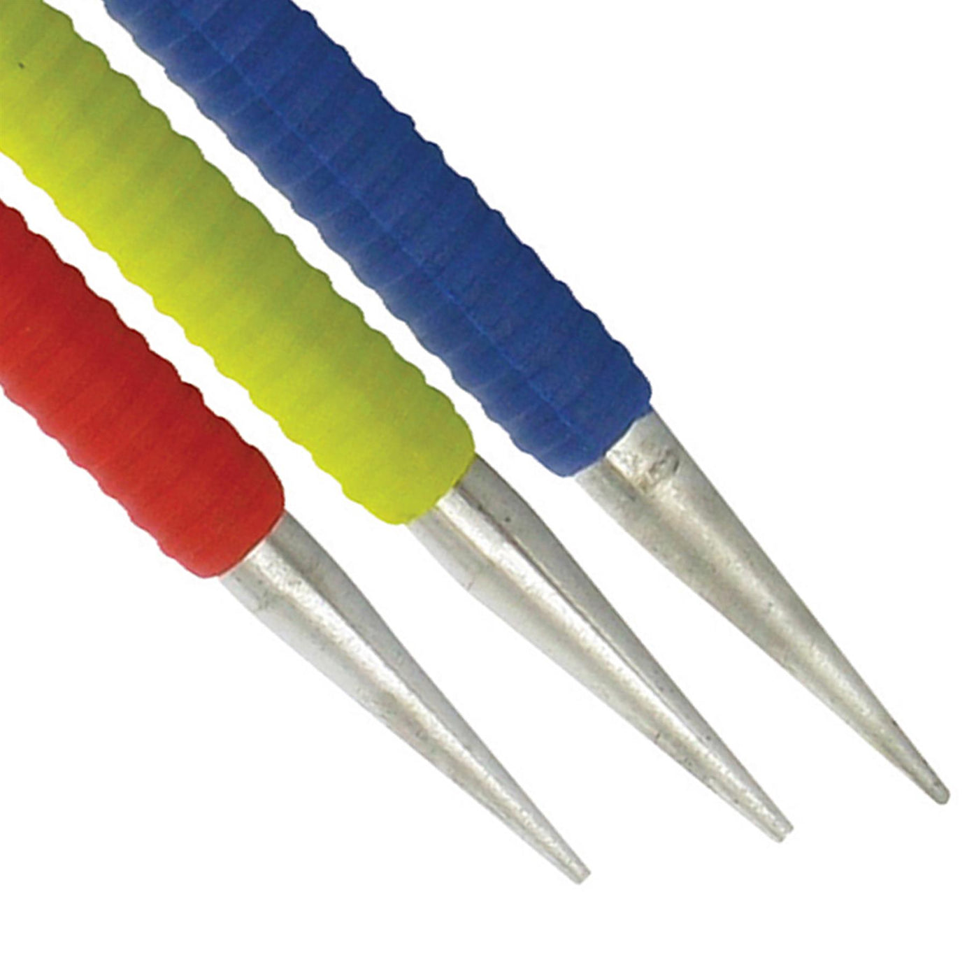 3pc Colour Coded Nail Punch Set 1/32" 1/16" 3/32" 1.5/2/3mm Bright & Panel Pins