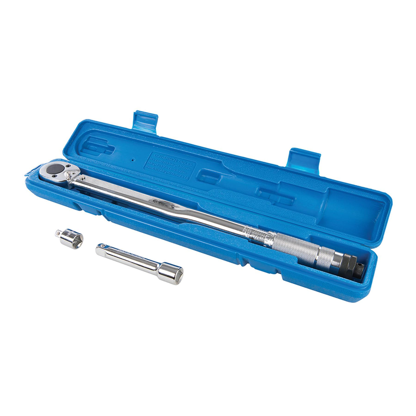 1/2" Drive Torque Wrench With 3/8" Socket Adaptor Adjustable Ratchet Chrome