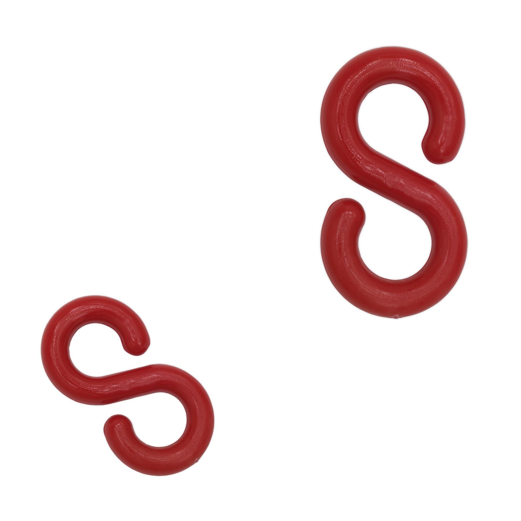 Sealey Plastic Chain S-Hook Red plastic S-hooks Pack of 10
