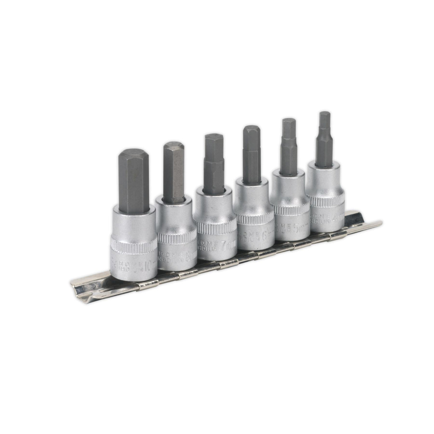 Sealey Hex Key Socket Bit Set 6pc 3/8"Sq Drive Metric