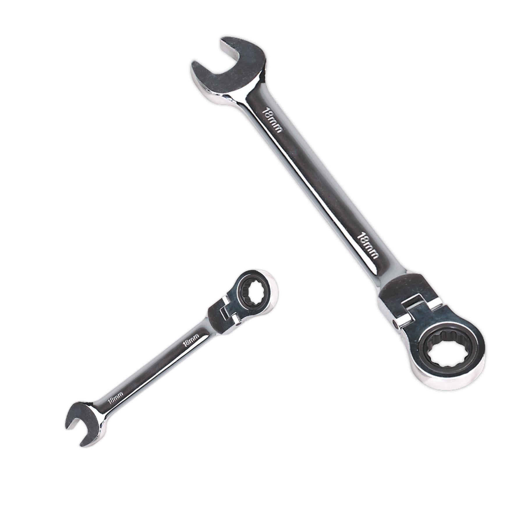 Sealey Flexi-Head Ratchet Combination Spanner 18mm