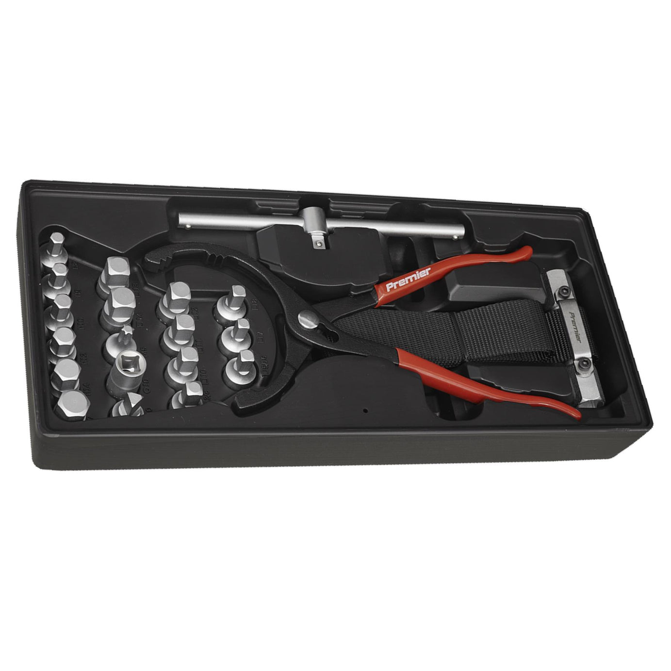 Sealey Tool Tray with Oil Filter Wrench, Pliers & Drain Plug Set 21pc