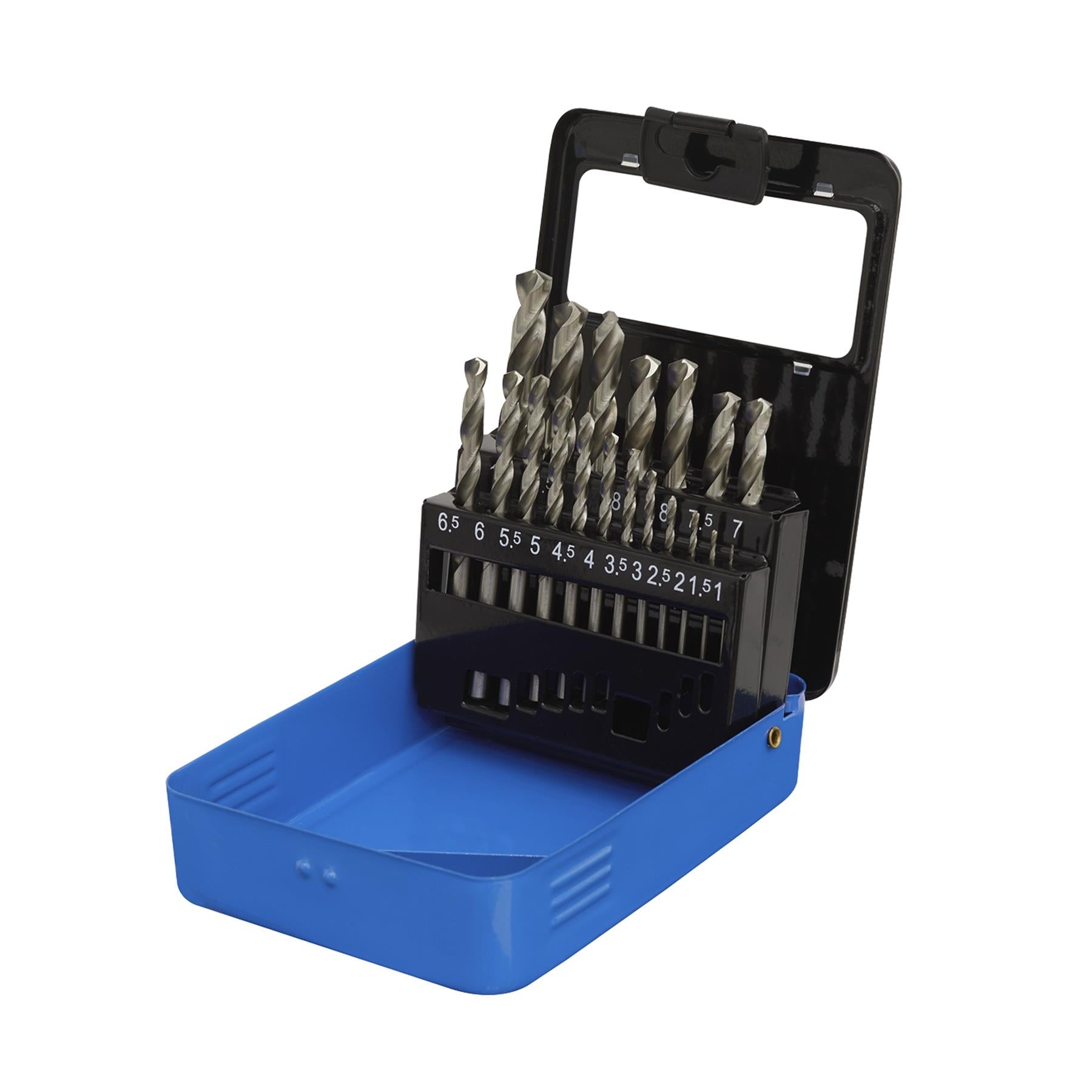 Sealey 19pc Drill Bit Set HSS Split Point Fully Ground Ø1-10mm Metric AK47191