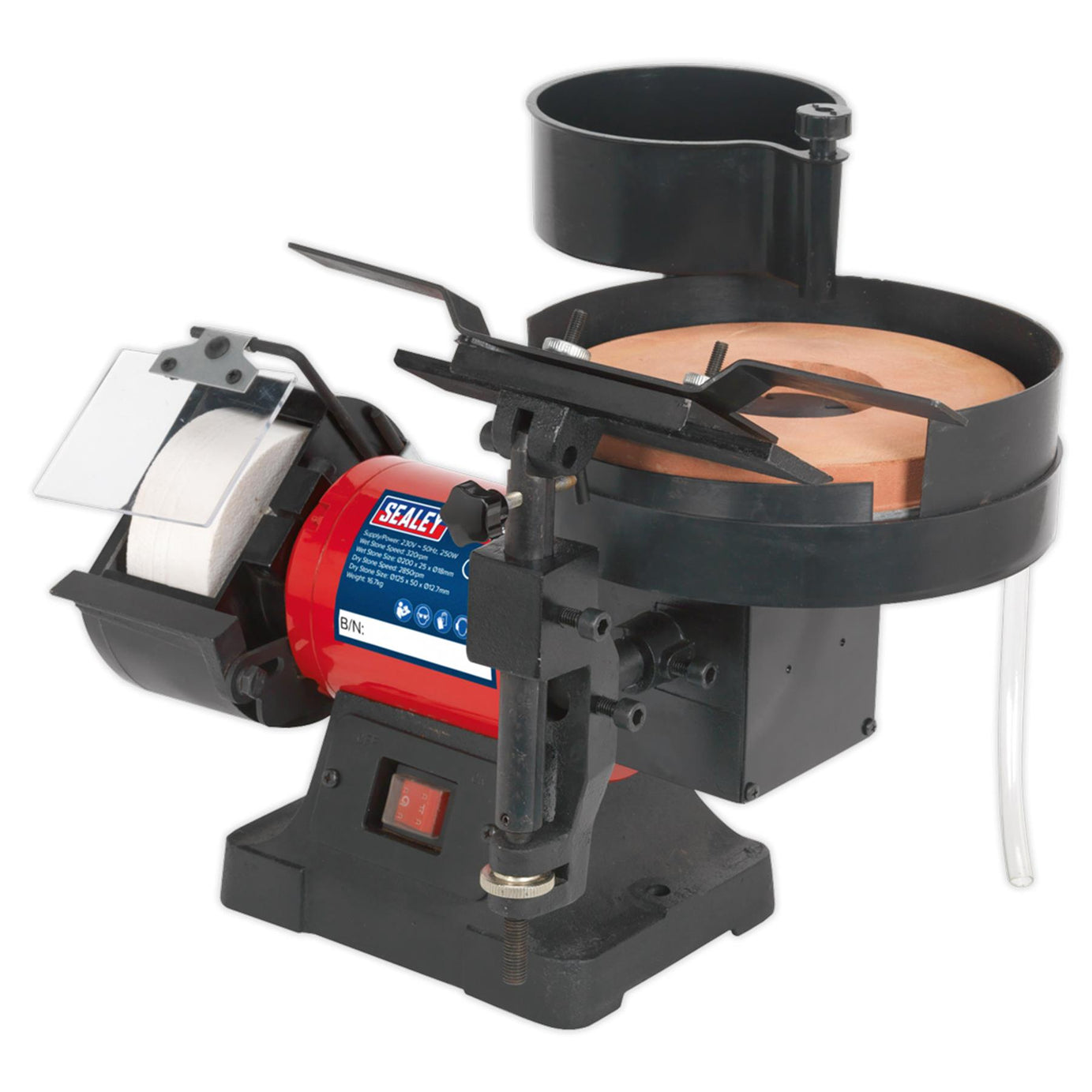 Sealey Bench Grinder/Sharpener Wet & Dry 200/125mm 250W/230V