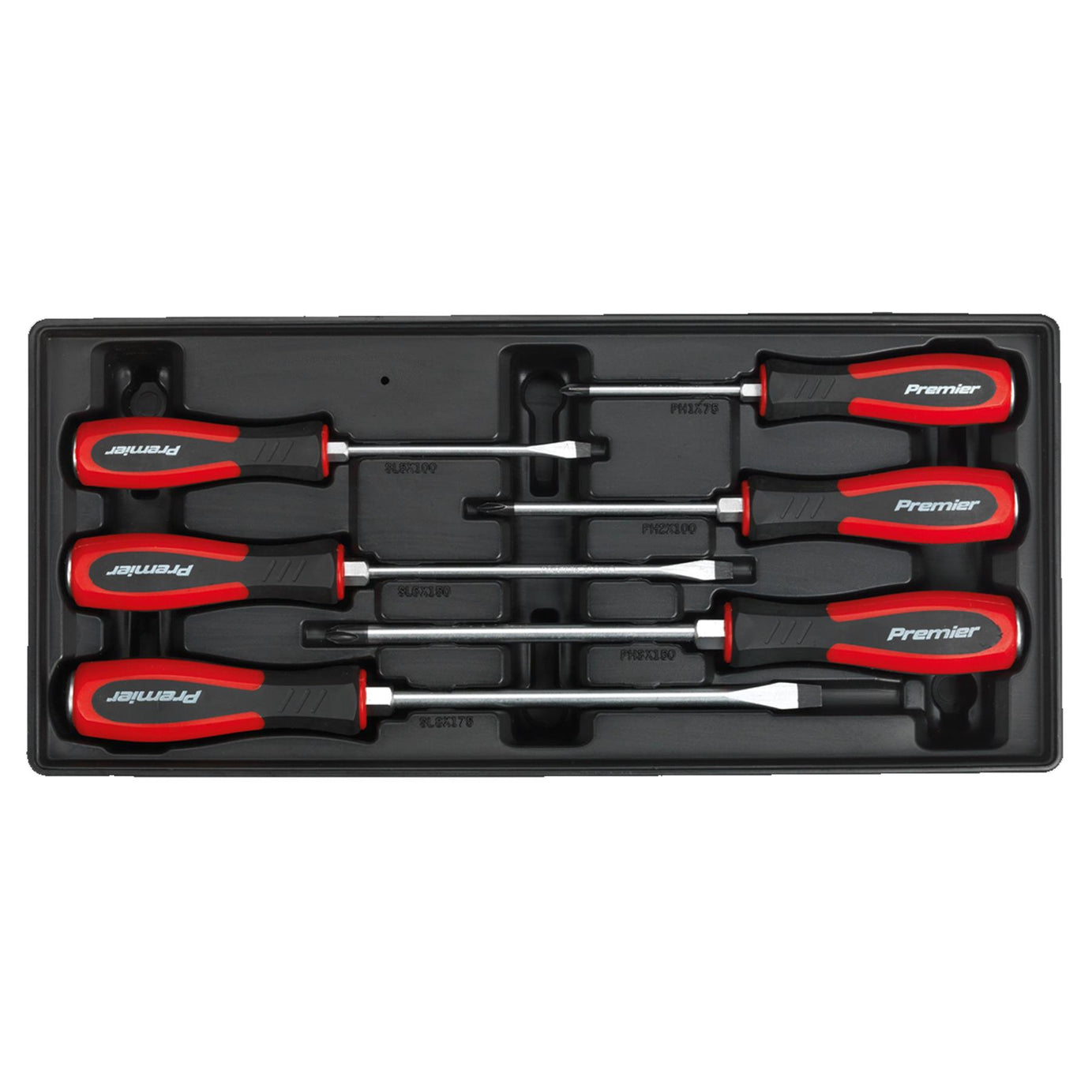 Tool Tray with Hammer-Thru Screwdriver Set 6pc Sealey