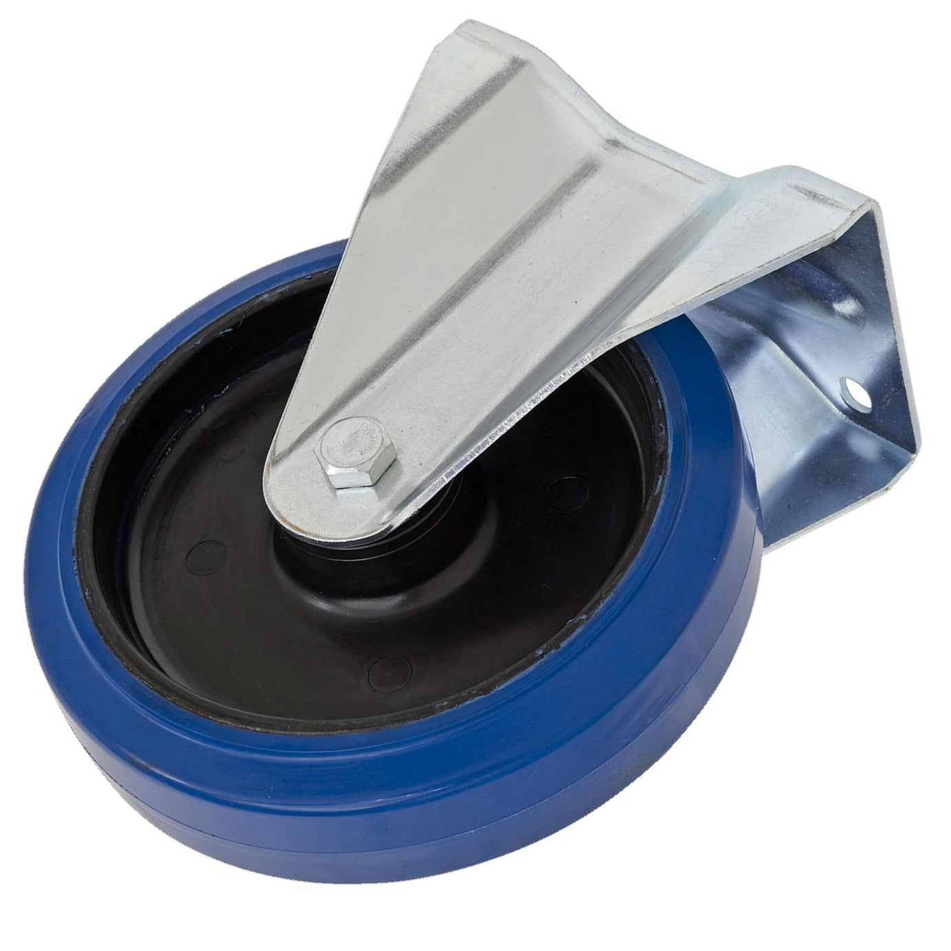 Sealey Heavy-Duty Blue Elastic Rubber Fixed Castor Wheel 200mm