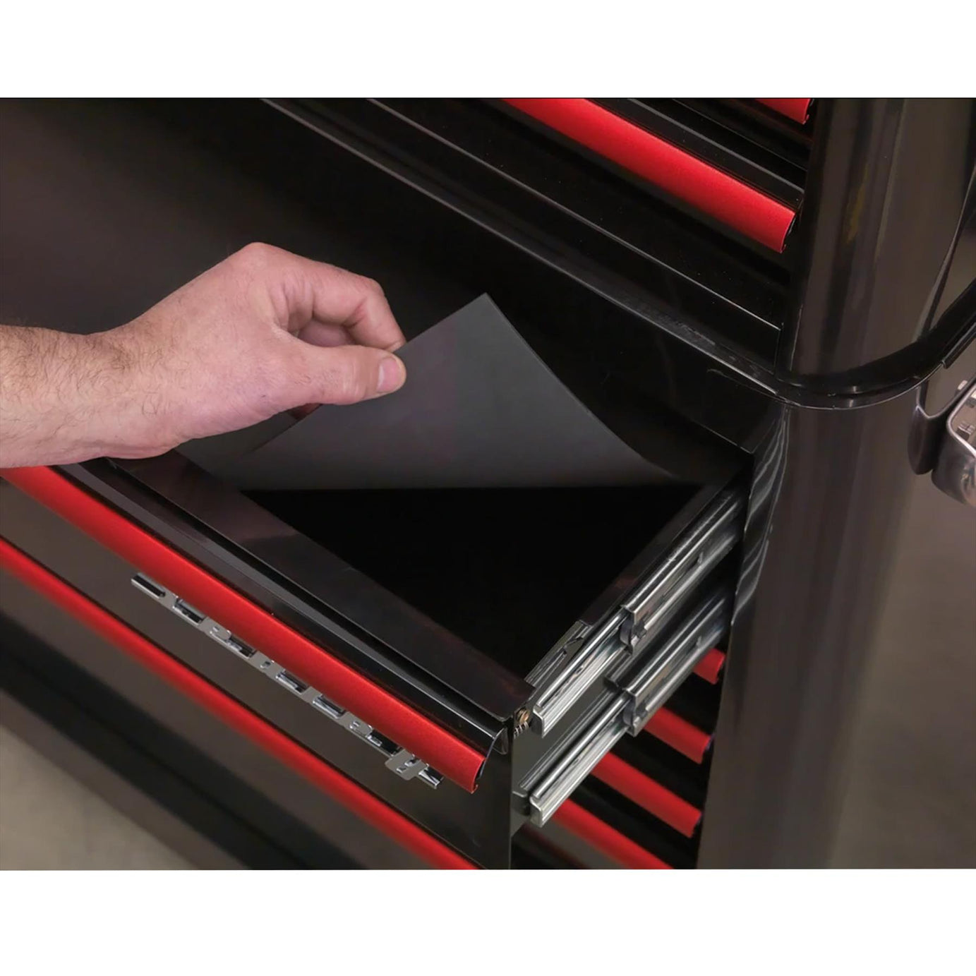 Sealey Rollcab 4 Drawer Retro Style - Black/Red Anodised Draw Pulls