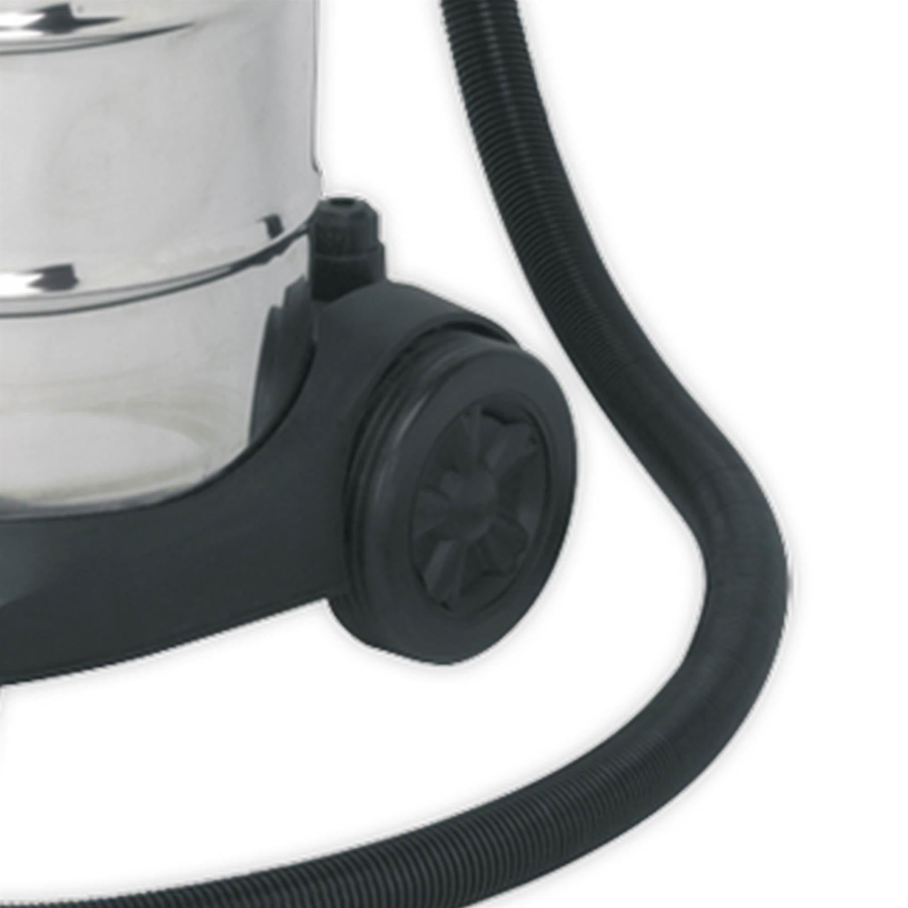 Sealey Vacuum Cleaner Ind 30L 1400W/230V Stainless Drum Auto Start
