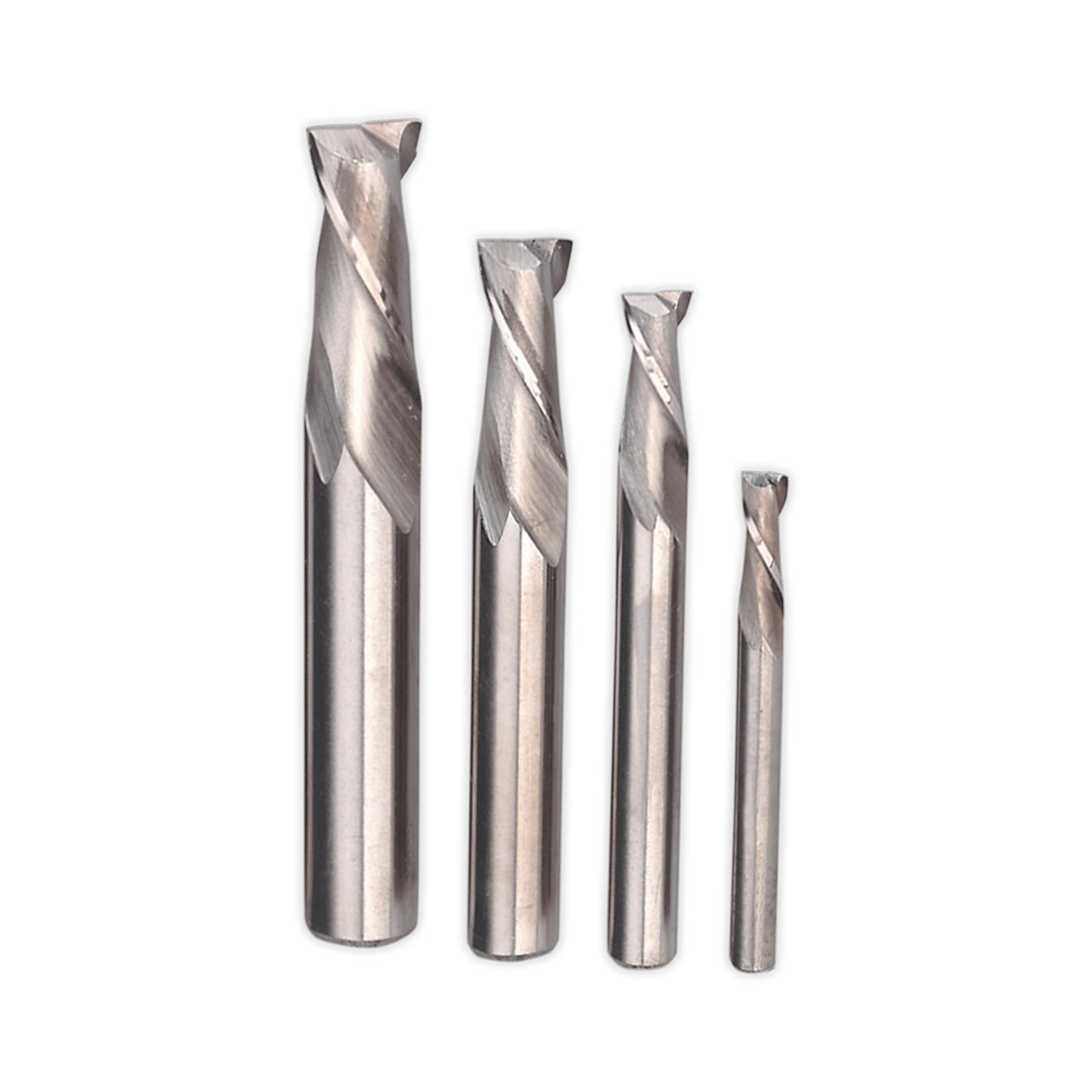 Sealey HSS End Mill Set 4-16mm 2 Flute Comprehensive Range Of High Quality