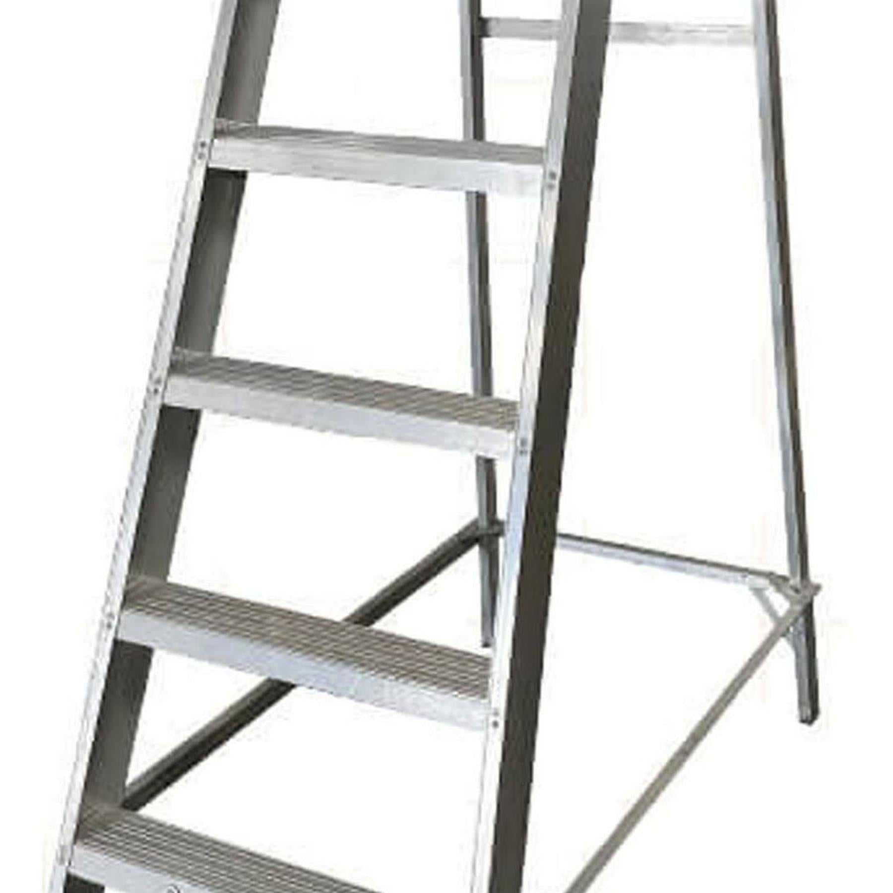 Dapetz Aluminium 5 Tread Single Sided Machine Step Ladder, 150 Kg, Made In UK