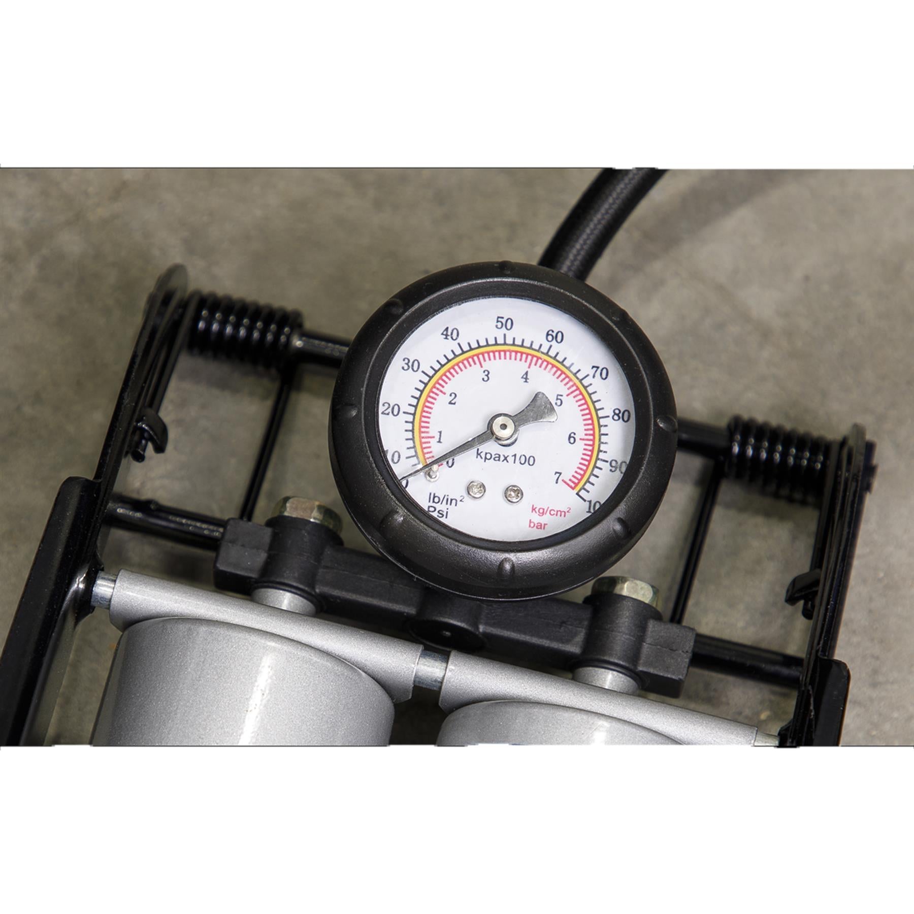 Sealey Foot Pump Twin Barrel