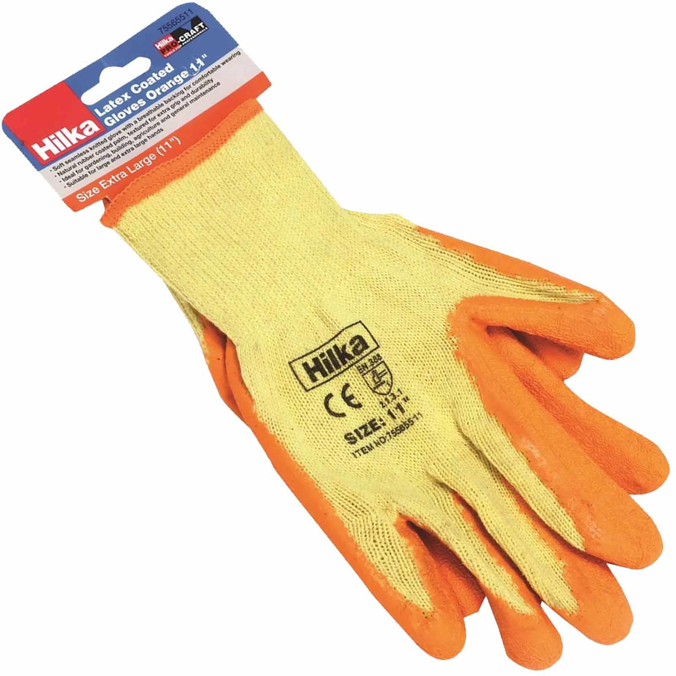 Orange Latex Coated Work Gloves