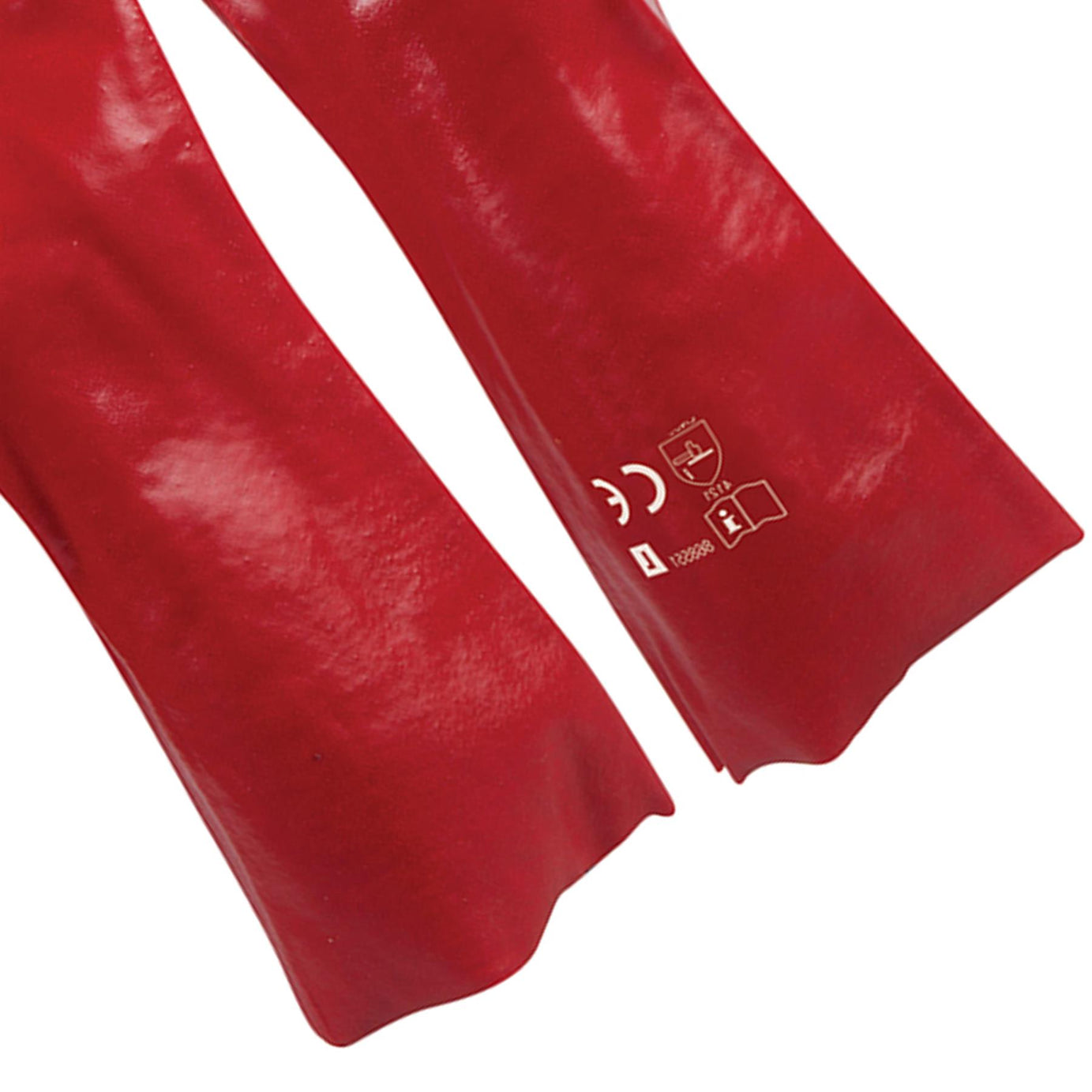 12 X Red PVC Gauntlets Full Dipped Quality Safety Protective Workwear PPE