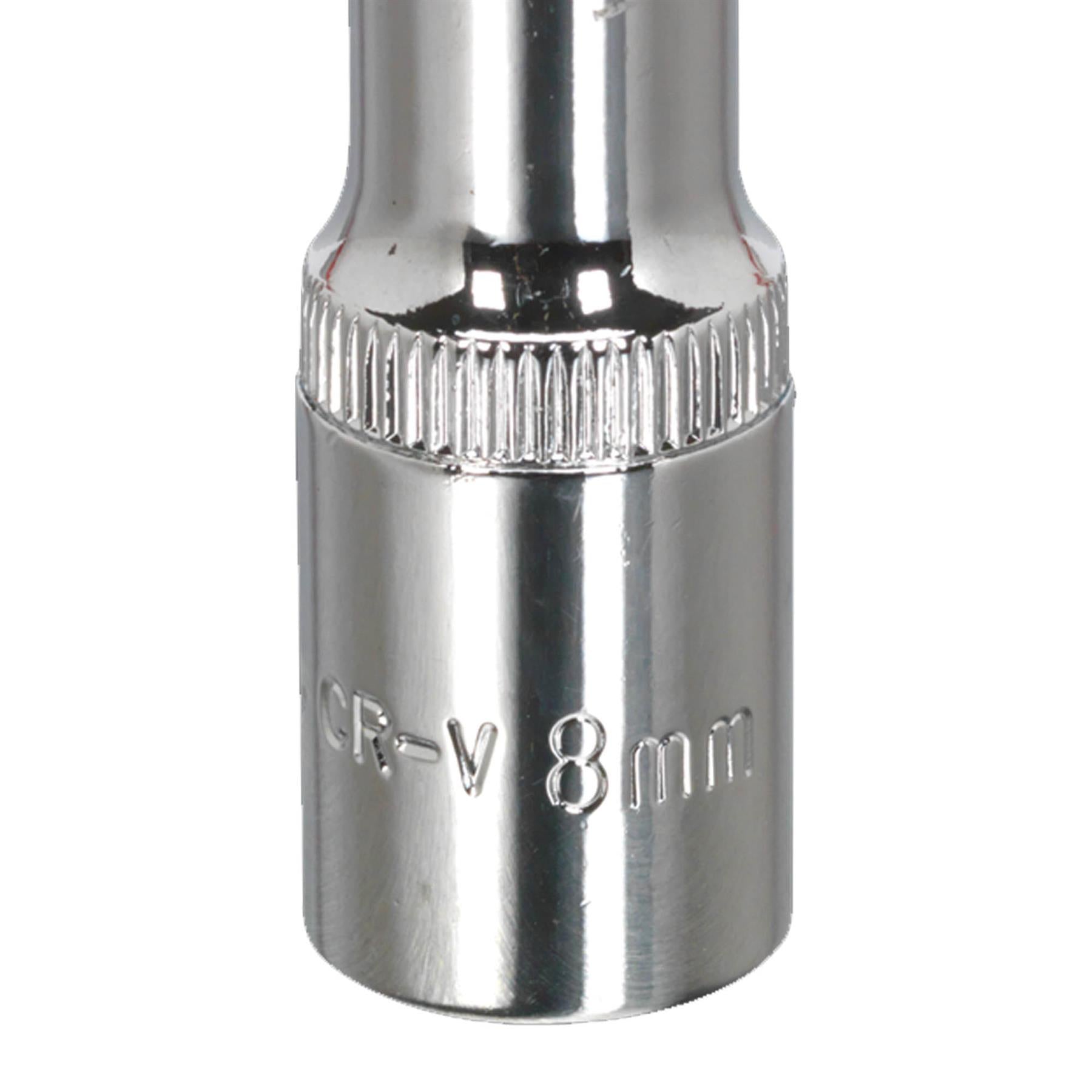 Sealey WallDrive Socket 8mm Deep 3/8"Sq Drive Fully Polished