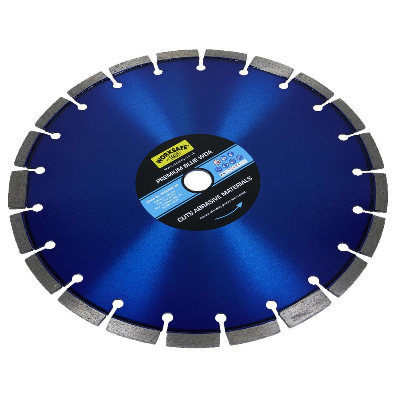 Premium Blue WDA Diamond Blade 300 x 22mm. Sealey