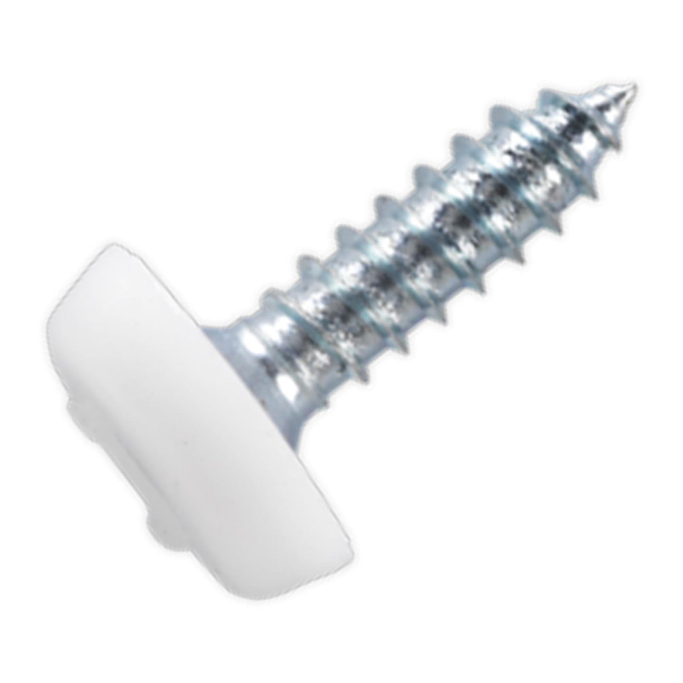 Sealey Numberplate Screw Plastic Head 4.8 x 18mm White Pack of 50