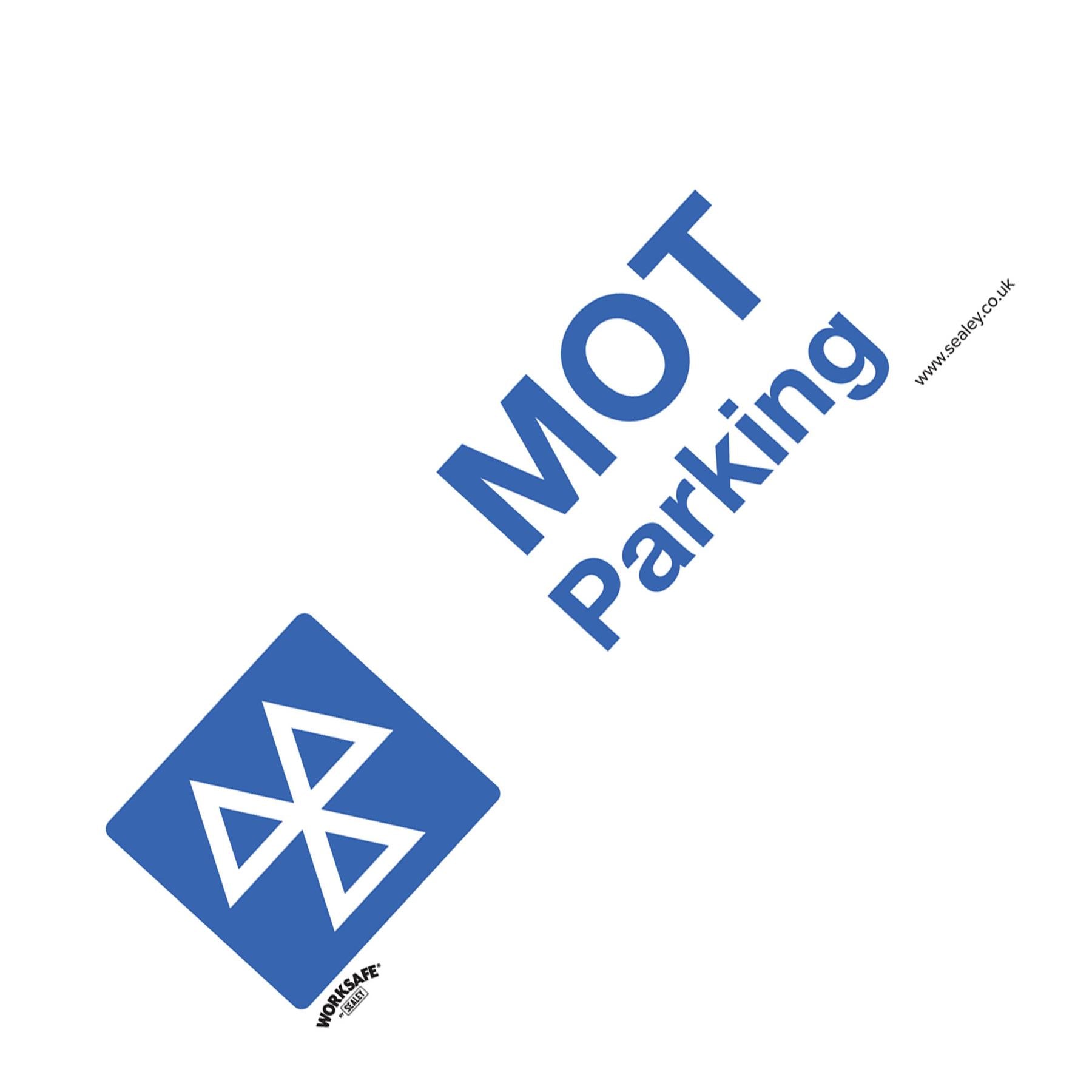 Safety Sign - MOT Parking - Self Adhesive Vinyl - Pack of 10. Sealey