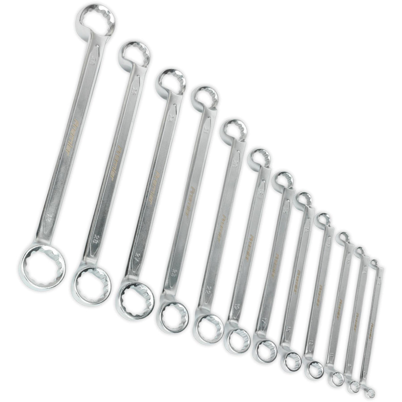 Sealey Offset Double End Ring Spanner Set 12pc Metric