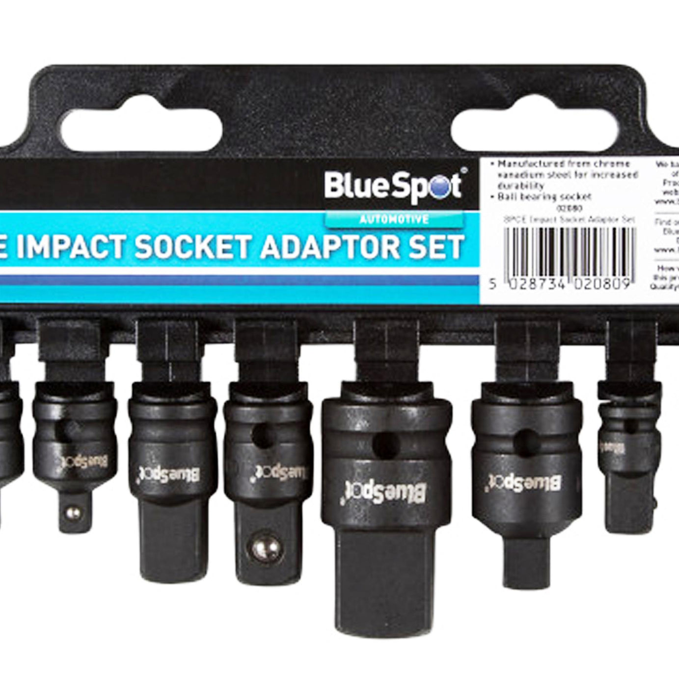 BlueSpot 8pc Impact Socket Converter Reducer Adapter Set 1/2" 1/4" 3/8" 3/4"