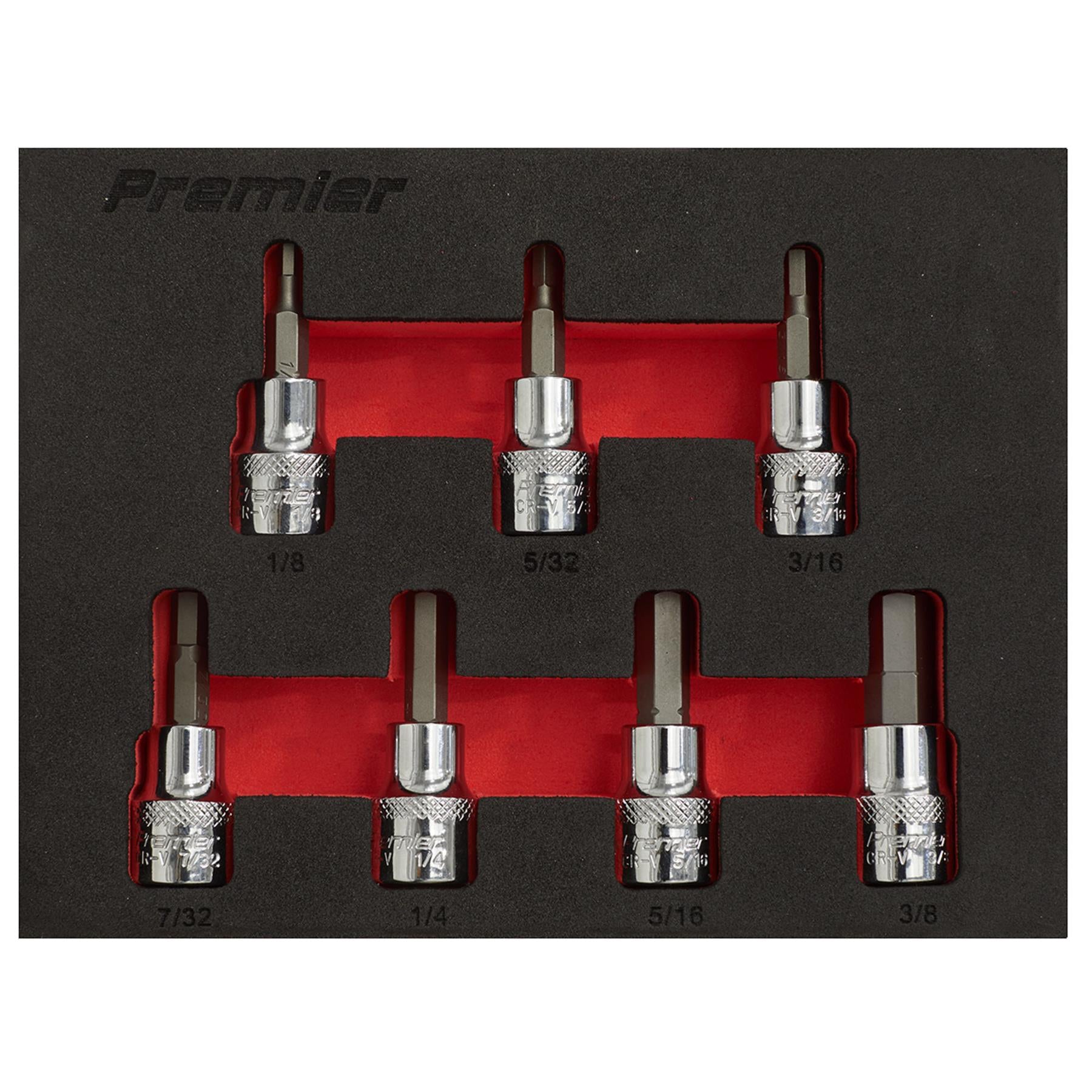 Sealey Hex Socket Bit Set 7pc 3/8"Sq Drive Imperial