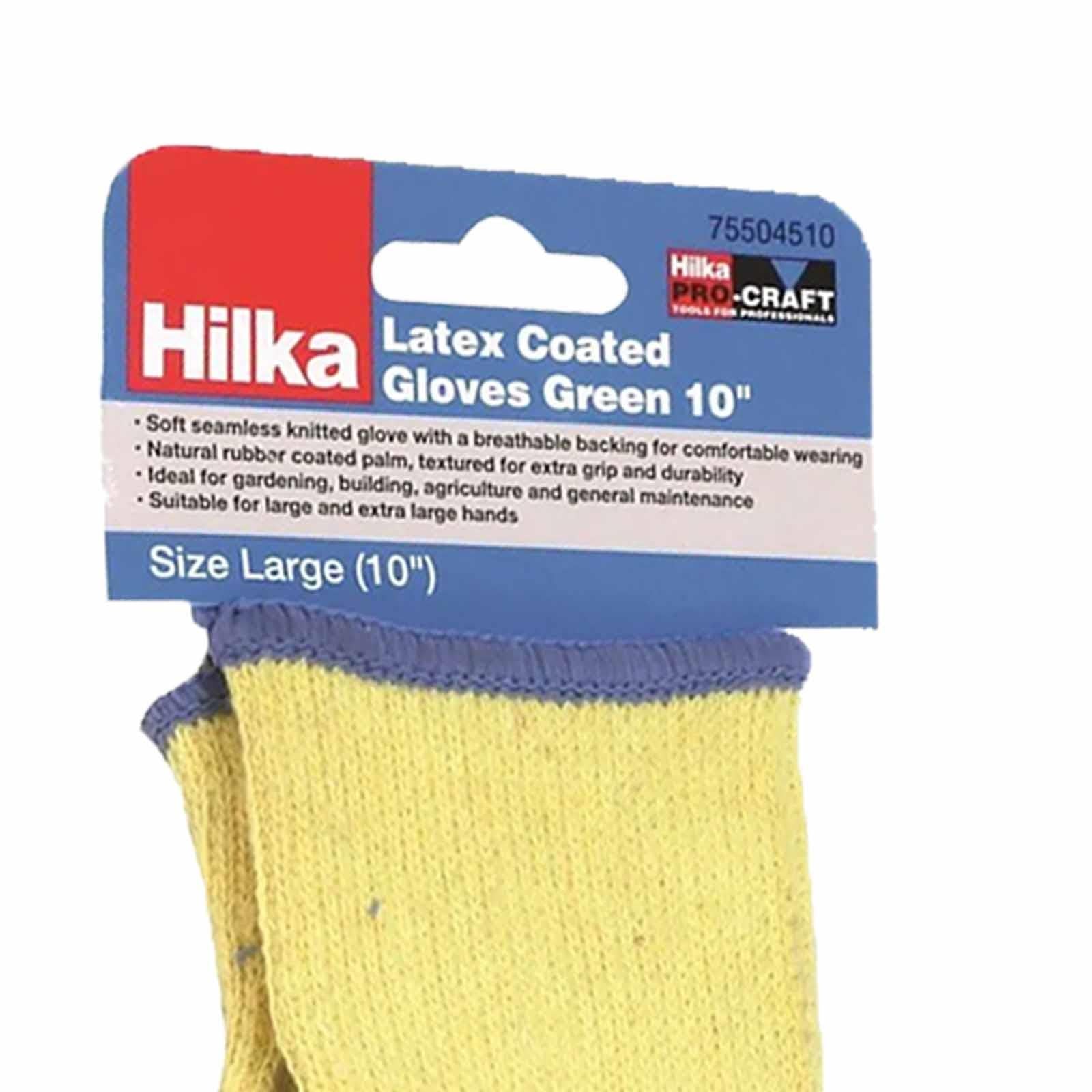 Green Latex Coated Work Gloves