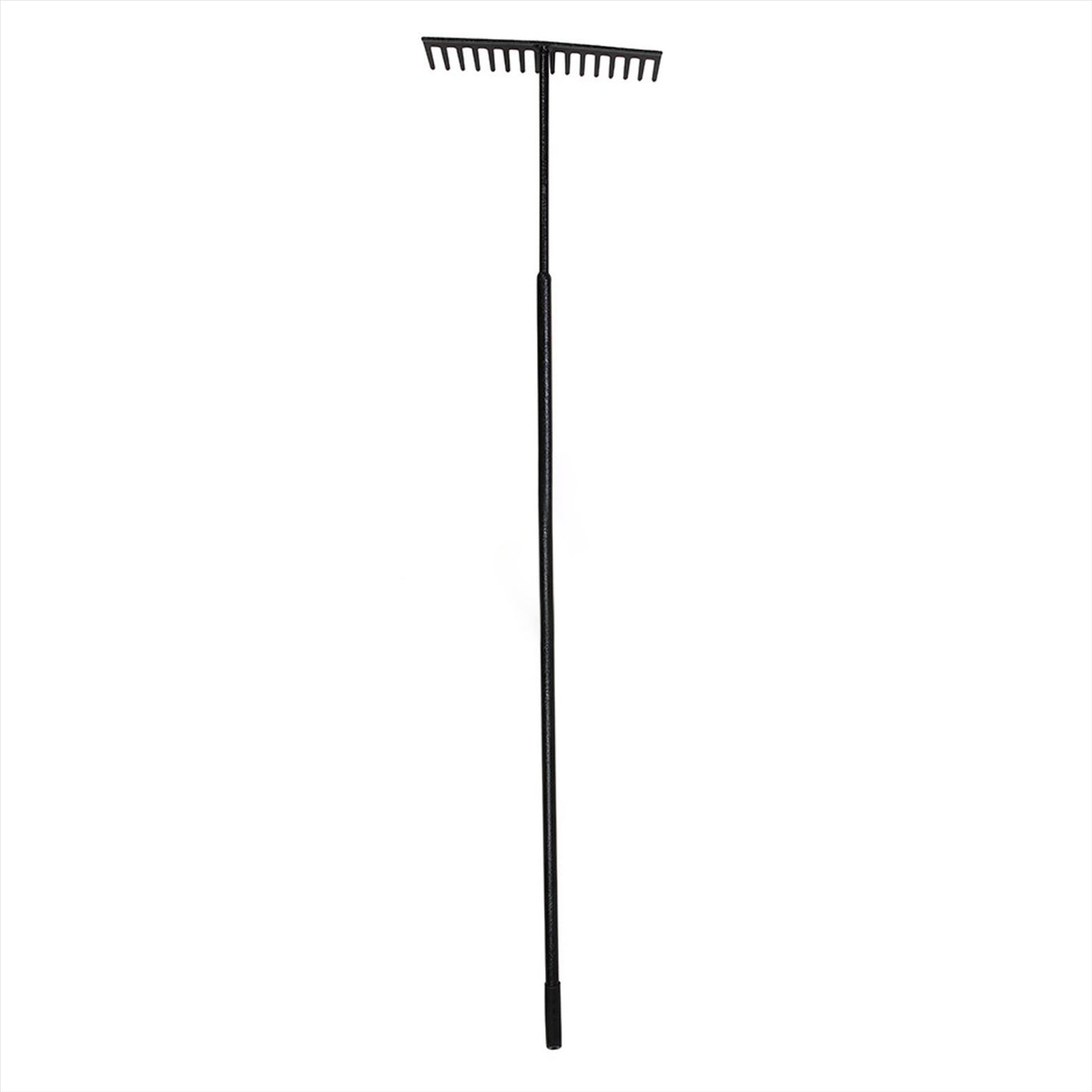 16 Tines Forged & Powder-Coated Steel Rake Tubular Steel Handle Agriculture Gardening