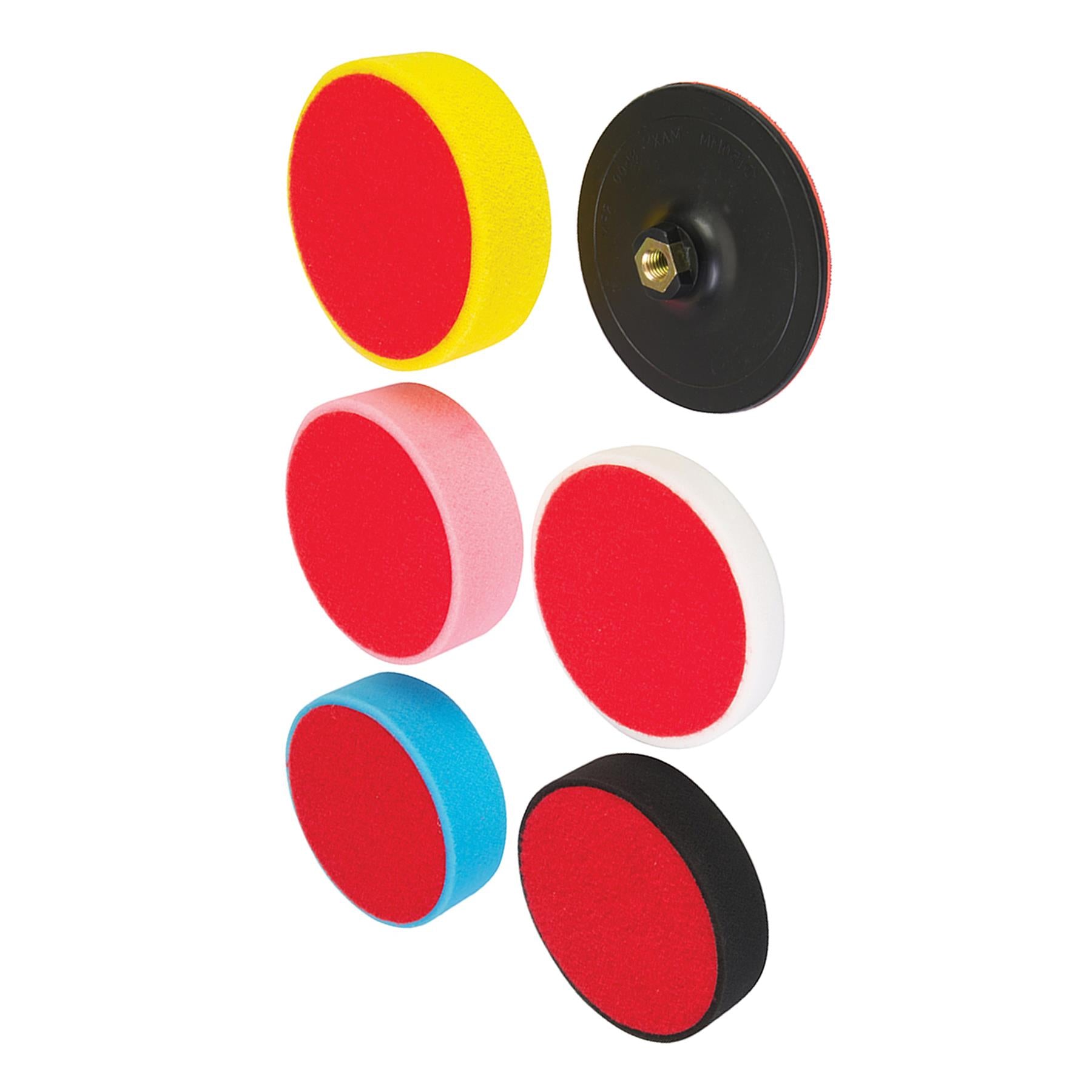 Hook & Loop Foam Polishing Head Kit 6Pcs 150 X 50mm Polishing Heads New