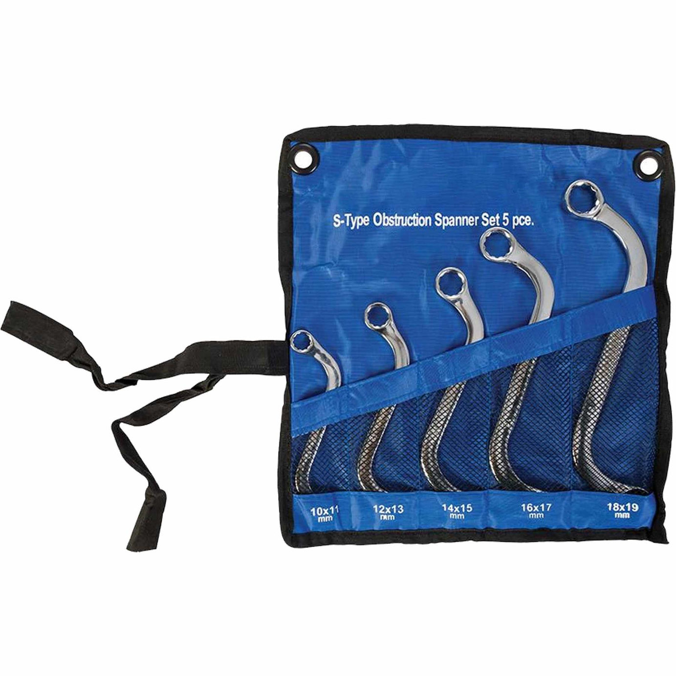 5 Piece Metric S Shaped Obstruction Spanner Wrench Set