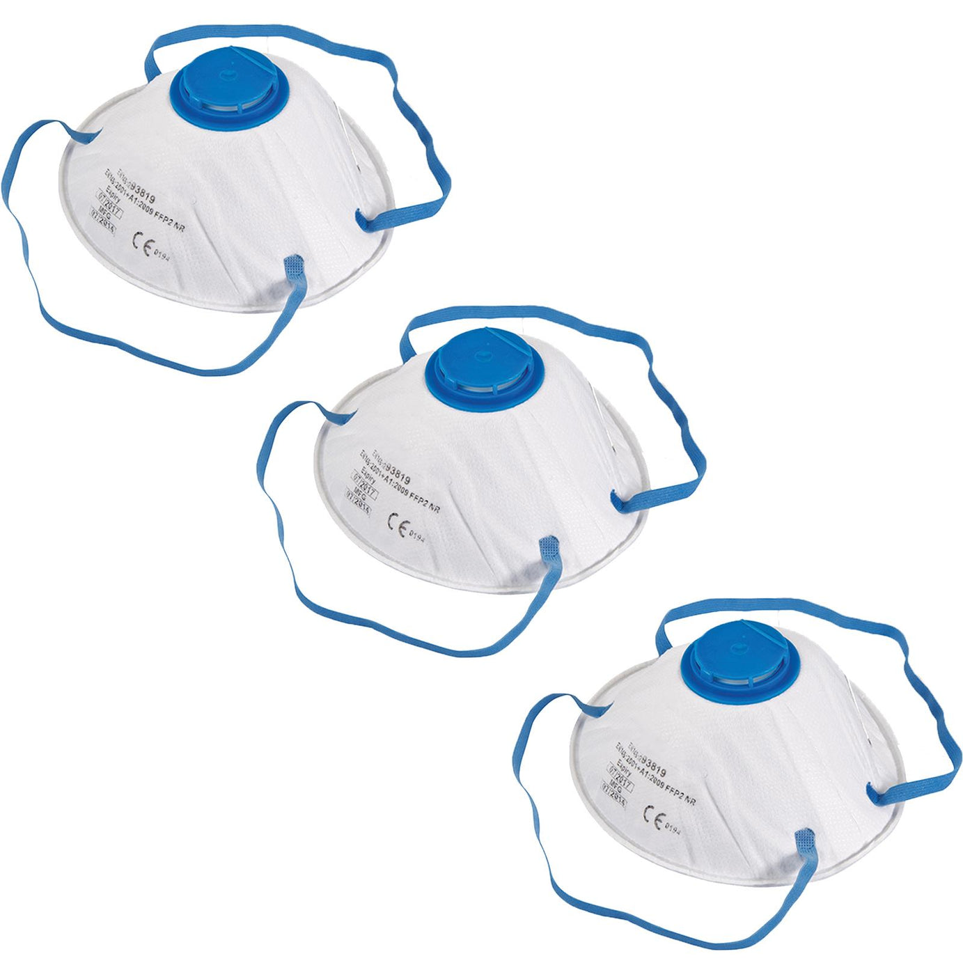 Daptez ® 3 x Dust Mask Face Masks Respirator Moulded Valved FFP2 N95 Breather