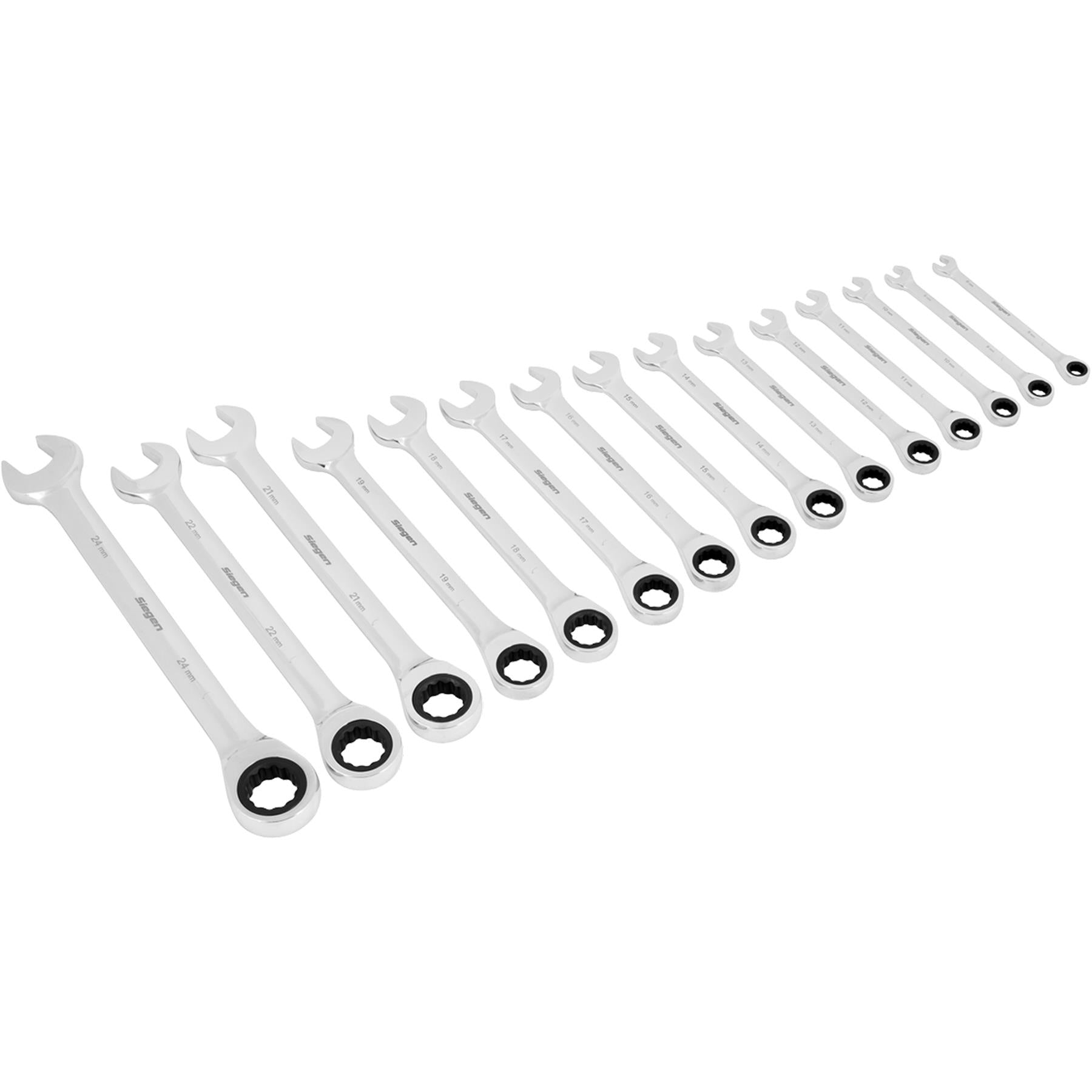 Sealey Combination Ratchet Spanner Set 15pc Metric
