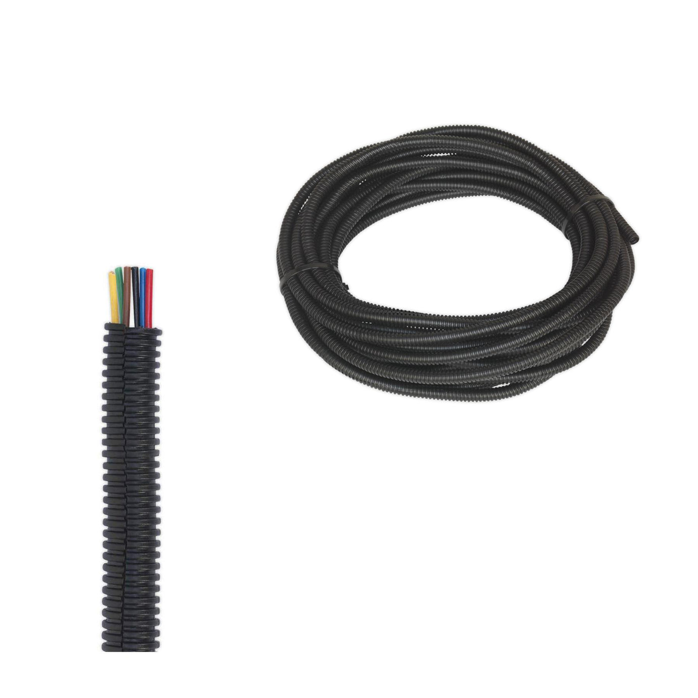 Sealey Convoluted Cable Sleeving Split Ø7-10mm 100m