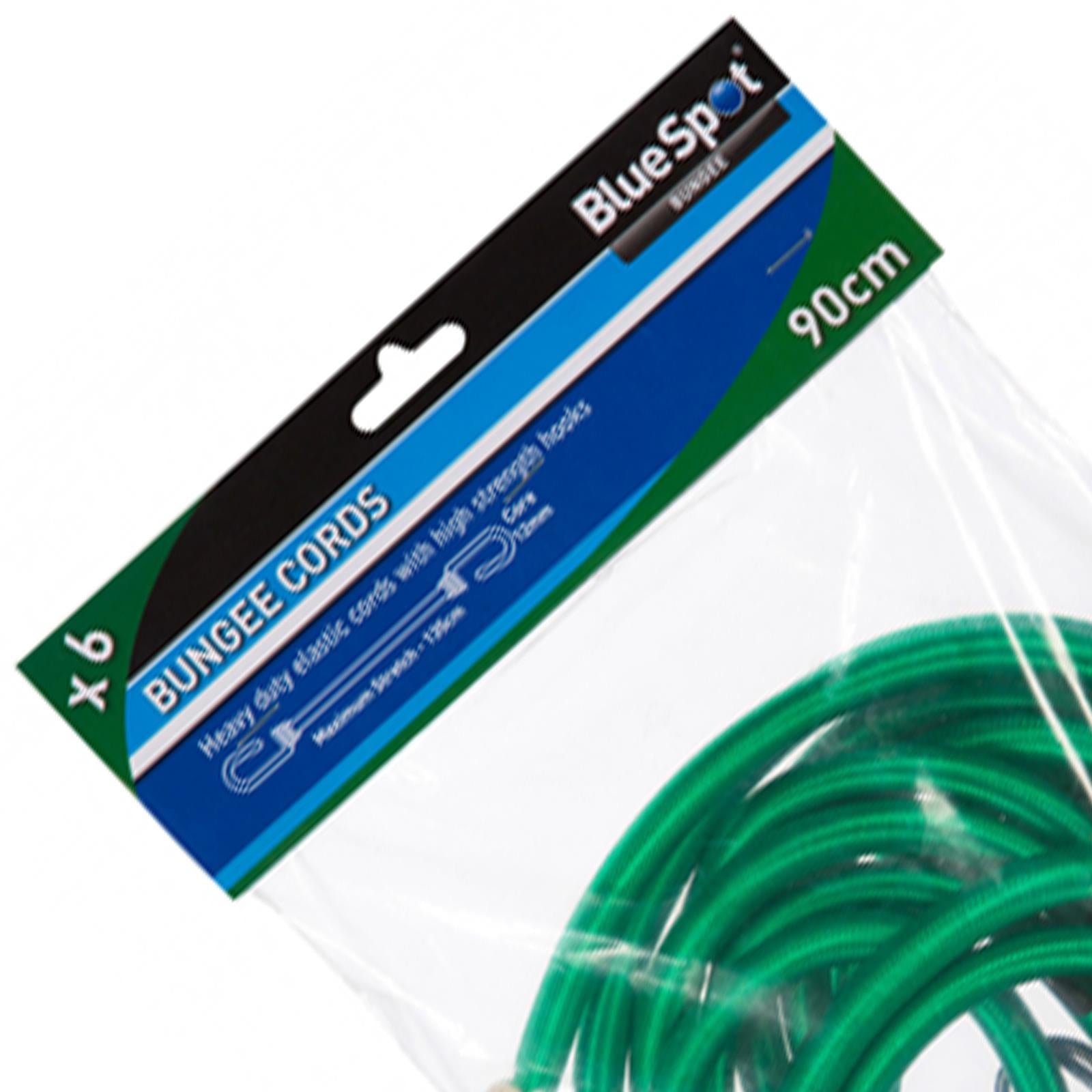 BlueSpot 6Pce 90cm High Quality Elasticated Bungee Shock Cords Green Multi Use Rope