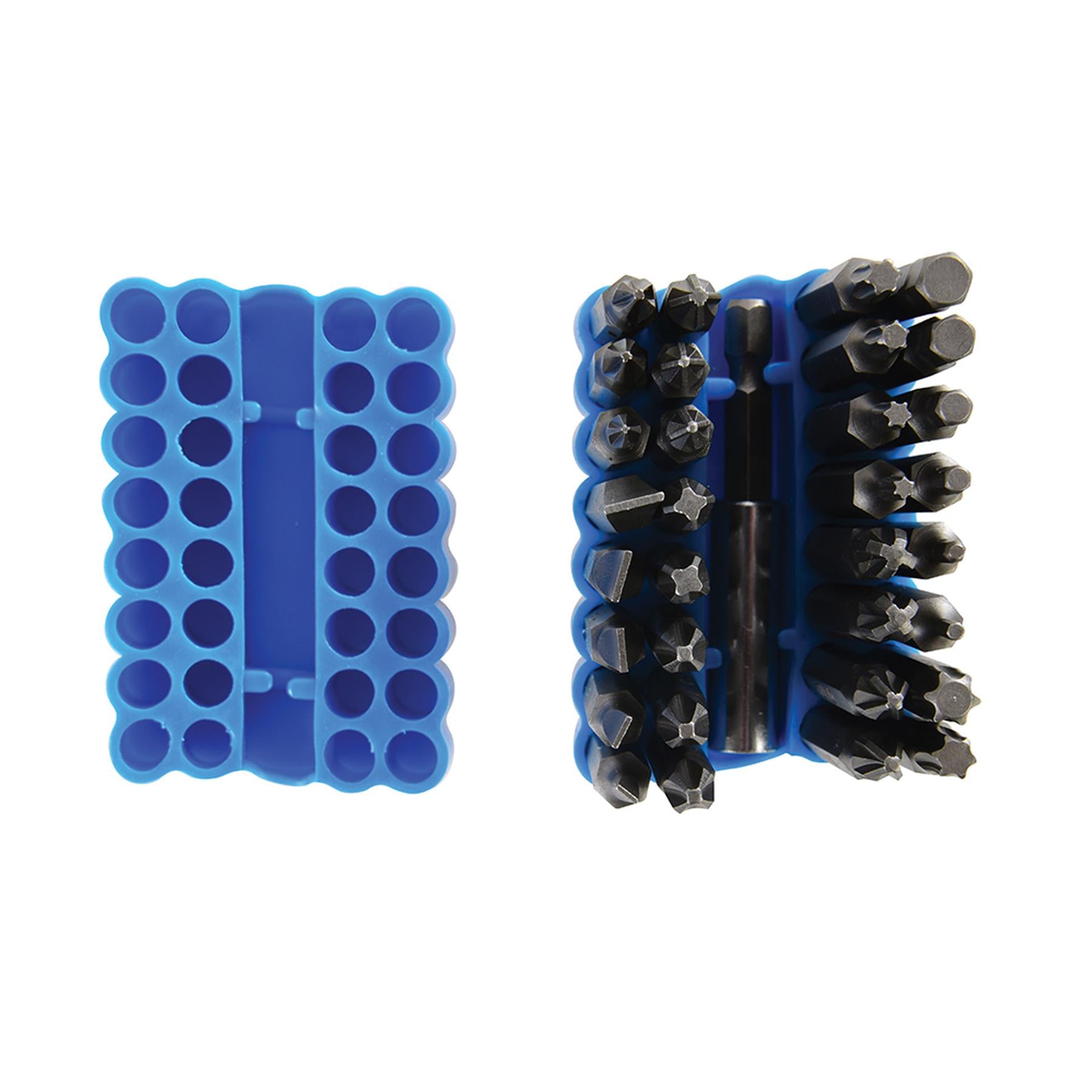 33 Pce Screwdriver Bit Set 50mm Chrome Vanadium 5 X Slotted, Bit Holder And Case